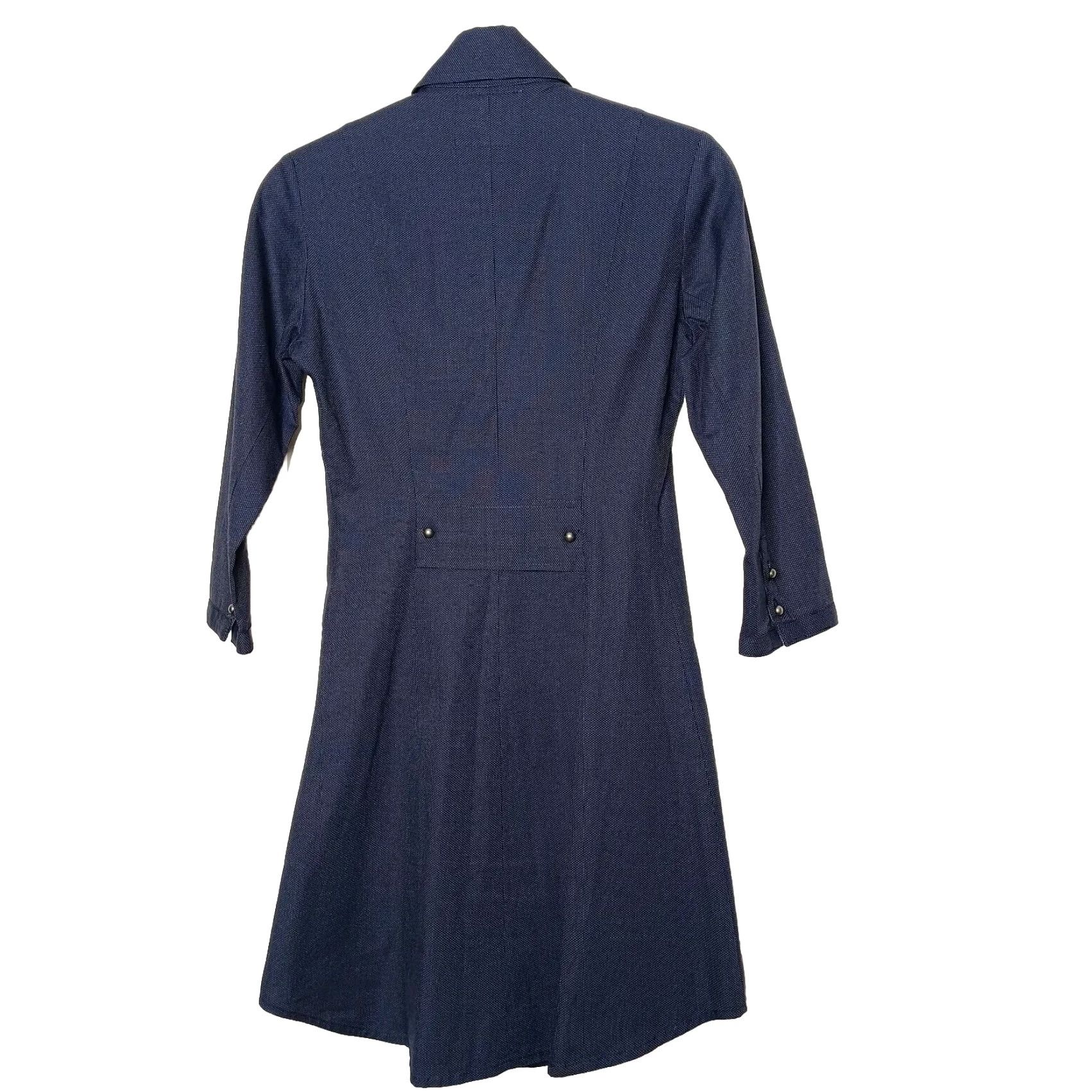 Bell VINTAGE Fine Garments by Bell Military Blue Polka Dot Shirt Dress Size 0 Womens Size XS / US 0-2 / IT 36-38 - 2 Thumbnail