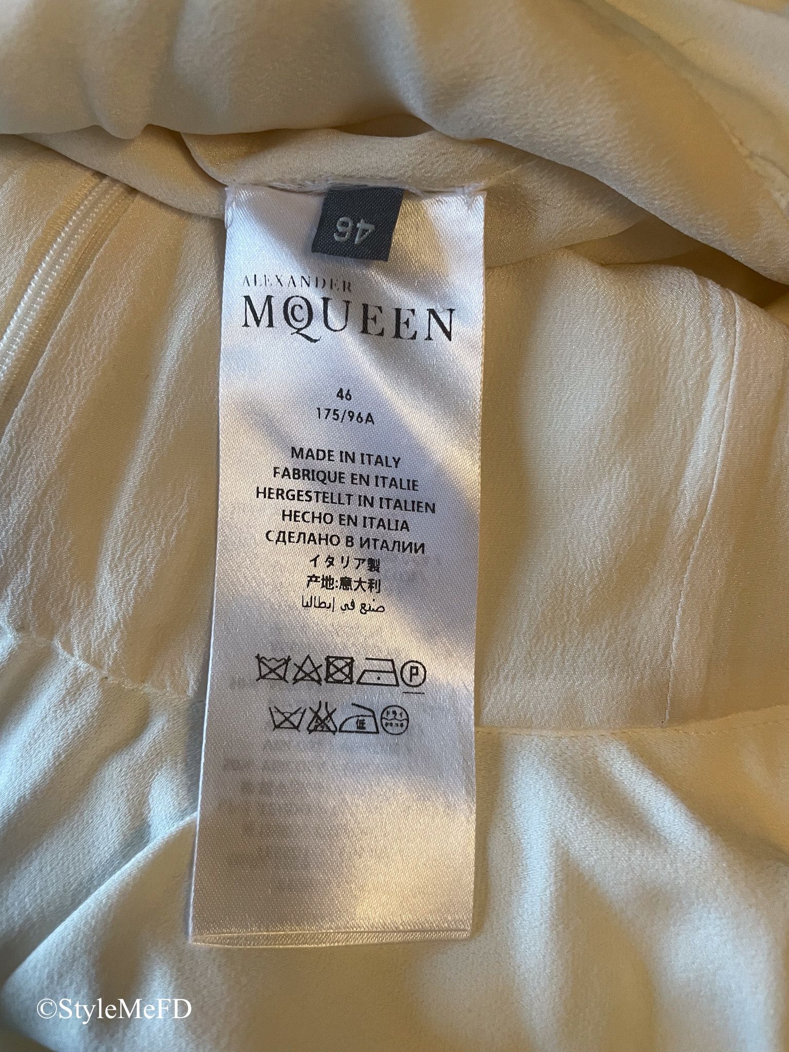 Alexander McQueen × Vintage Alexander McQueen Drop Waist White Blouse Size L / US 10 / IT 46 - 8 Thumbnail