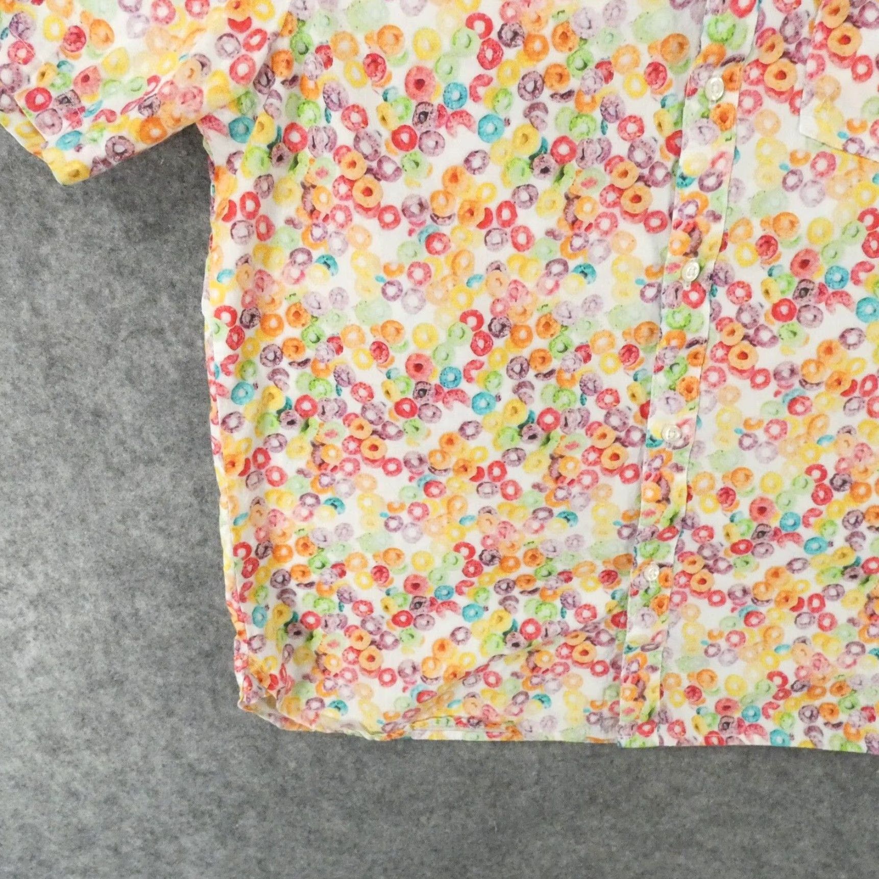 Chubbies Chubbies The Nutter Shirt Mens Large Short Sleeve Button Up Fruit Loop Multicolor Cotton Button-Down Pockets Mens Size US L / EU 52-54 / 3 - 4 Thumbnail