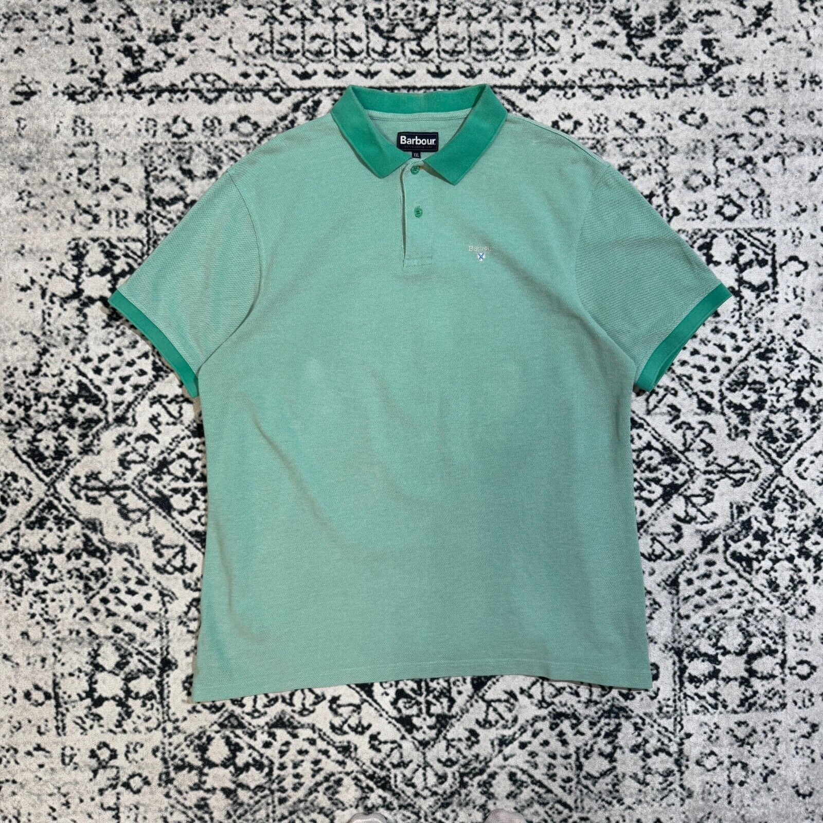 Barbour Vintage Barbour Unisex Green Cotton Polo Shirt Size XXL Size US XXL / EU 58 / 5 - 1 Thumbnail