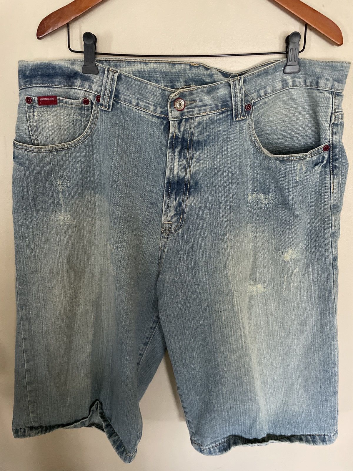 Fubu × Southpole Crazy FUBU Platinum Y2K Wide Leg Baggy Jorts Denim Shorts 40 Size US 40 / EU 56 - 1 Thumbnail