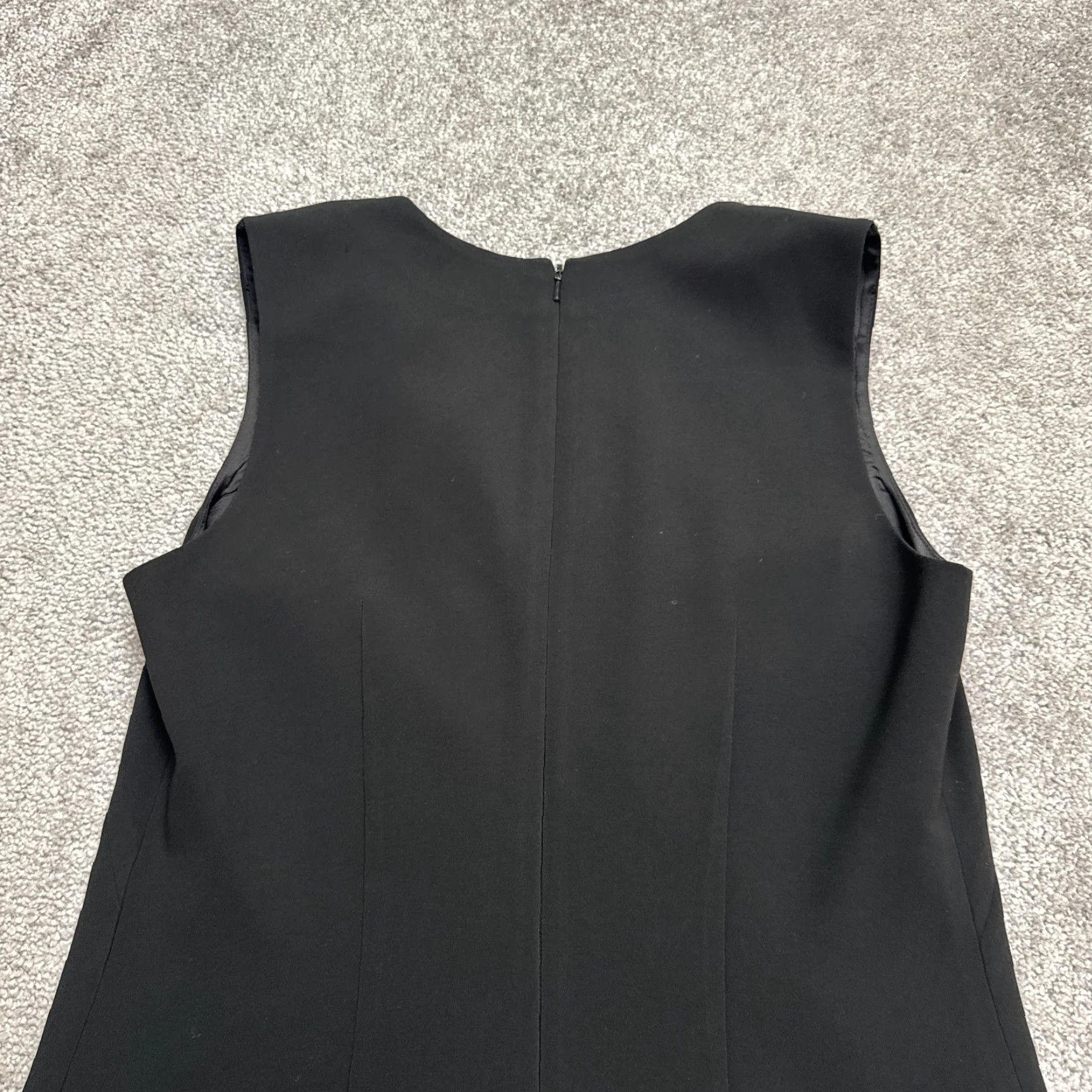 Ann Taylor Ann Taylor Dress Shift Womens 6 Black Knee Length Sleeveless V-Notch Slit Work Dress Size M / US 6-8 / IT 42-44 - 4 Thumbnail