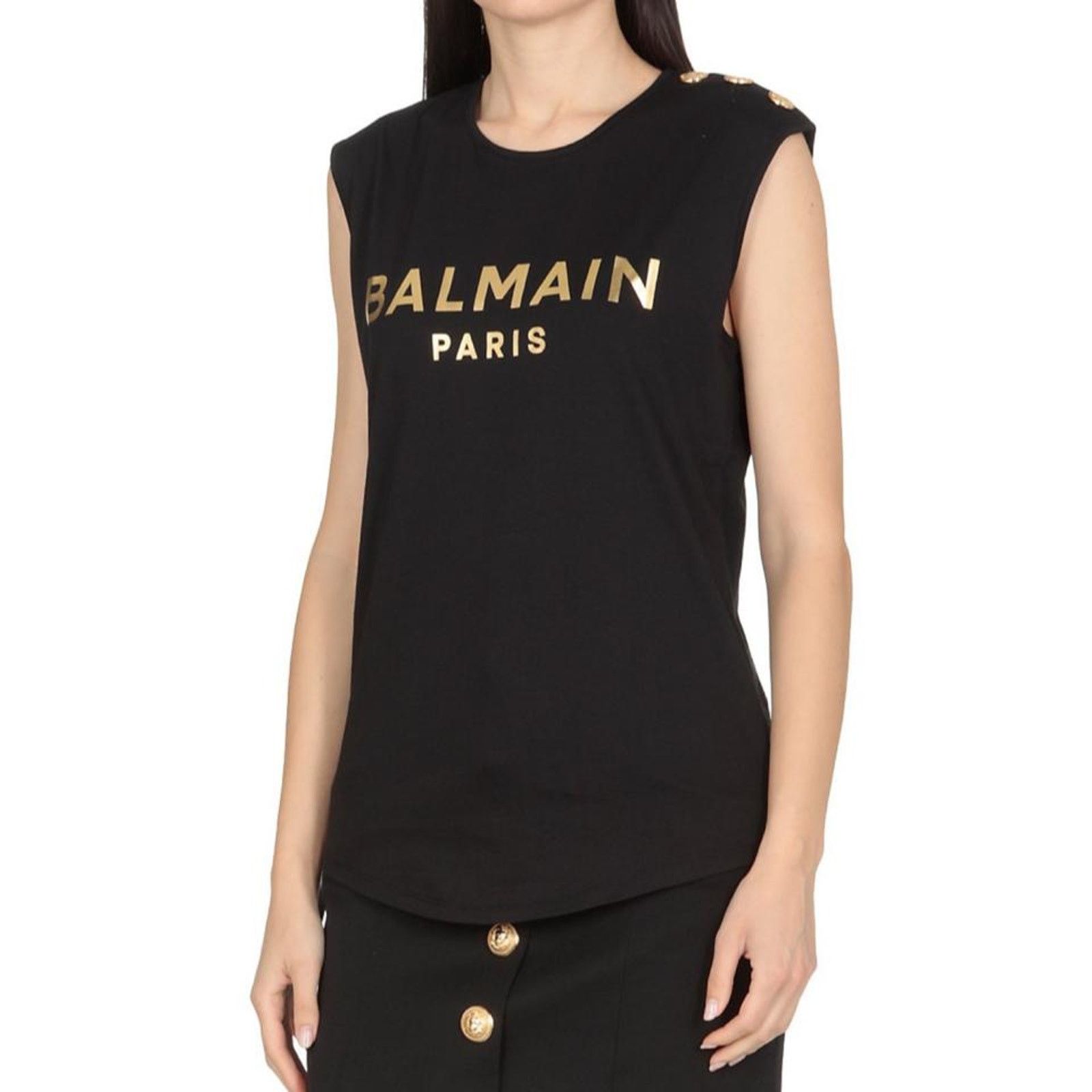 Balmain logo printed button embellished tank top L Size L / US 10 / IT 46 - 2 Thumbnail