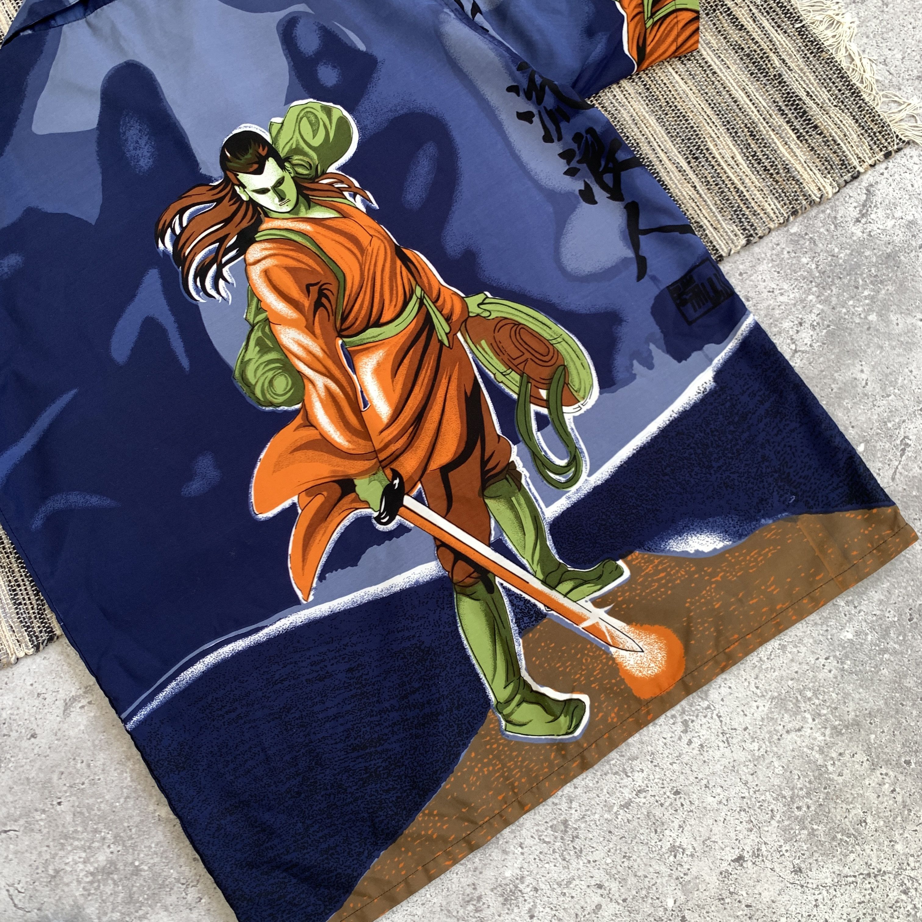Japanese Brand Vintage Japaneese 90s Anime Button Up Shortsleeve Shirt Size US XL / EU 56 / 4 - 7 Thumbnail