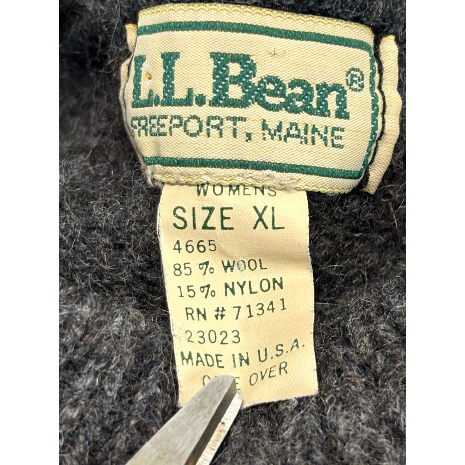 Vintage VINTAGE L.L. Bean Wool Blend Sweater Women’s XL Grey Mock Neck 80s Pullover USA Womens Size XL / US 12-14 / IT 48-50 - 6 Thumbnail