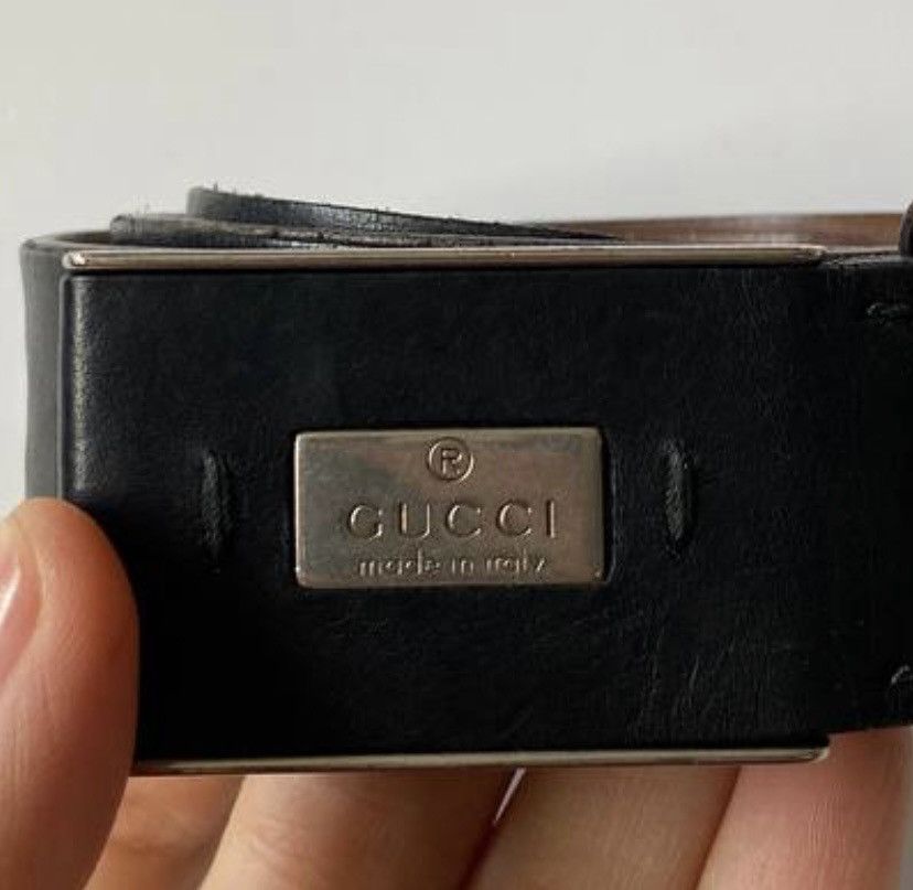 Gucci GUCCI top type leather plain belt size 90/36 black Size ONE SIZE - 10 Thumbnail