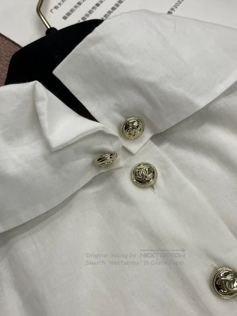 Chanel Chanel Equestrian series white ruffled stitched shirt Size XS / US 0-2 / IT 36-38 - 4 Thumbnail