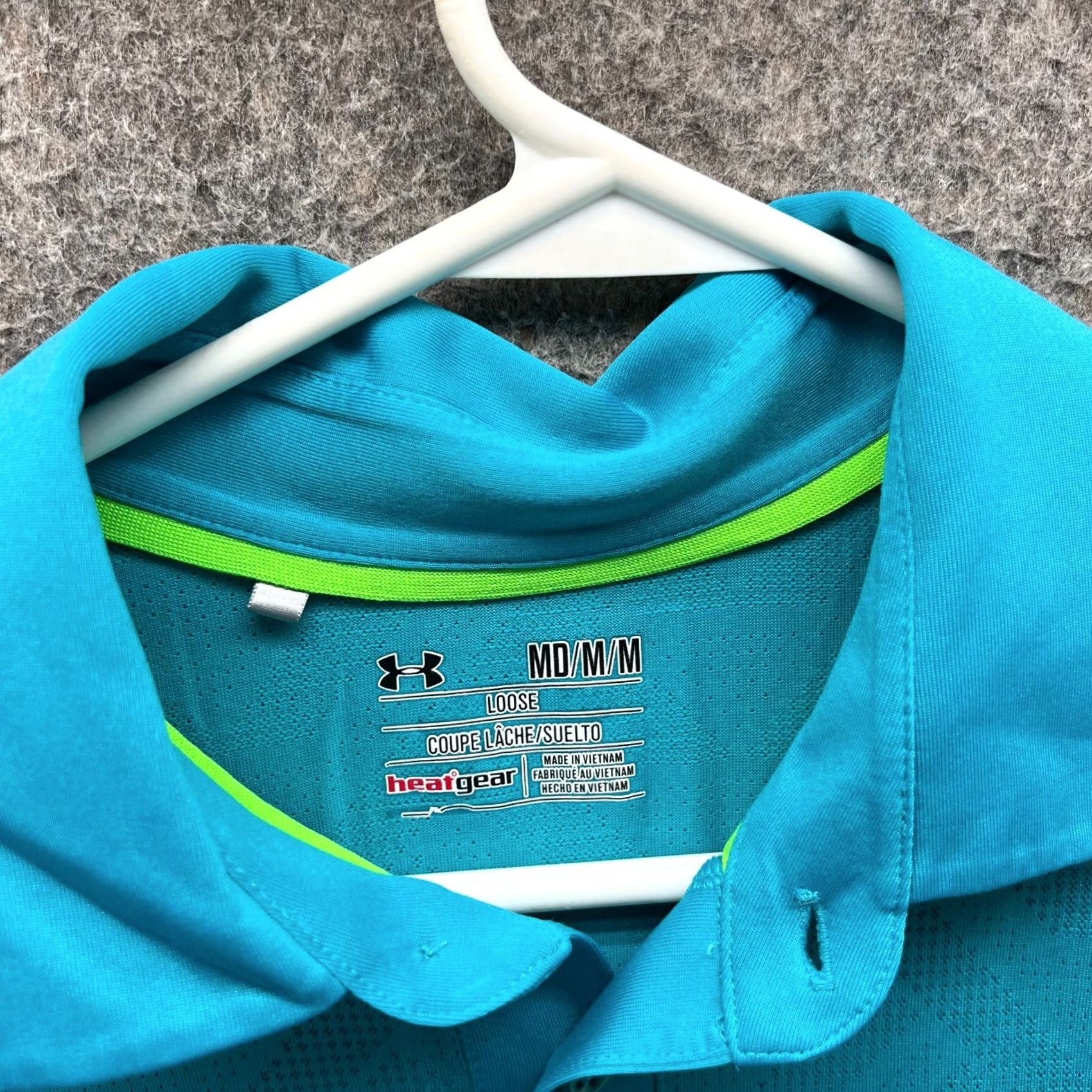 Under Armour Under Armour Polo Shirt Mens Medium Teal Blue HeatGear Golf Performance Short Sleeve Casual Activewear Size US M / EU 48-50 / 2 - 7 Thumbnail