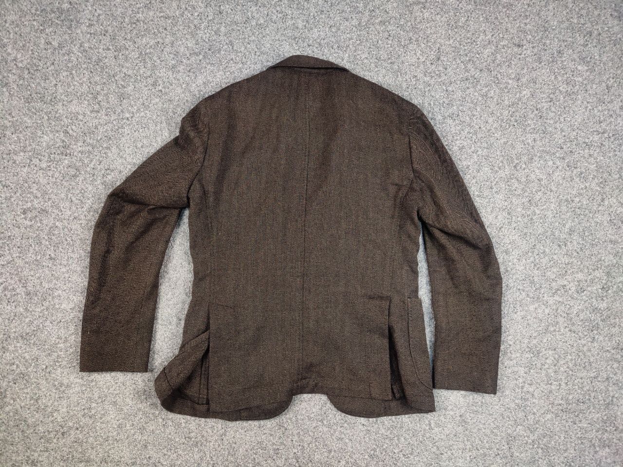 Paoloni Paoloni Design Brown Texture Wool Blend Blazer Jacket Size US M / EU 48-50 / 2 - 14 Thumbnail