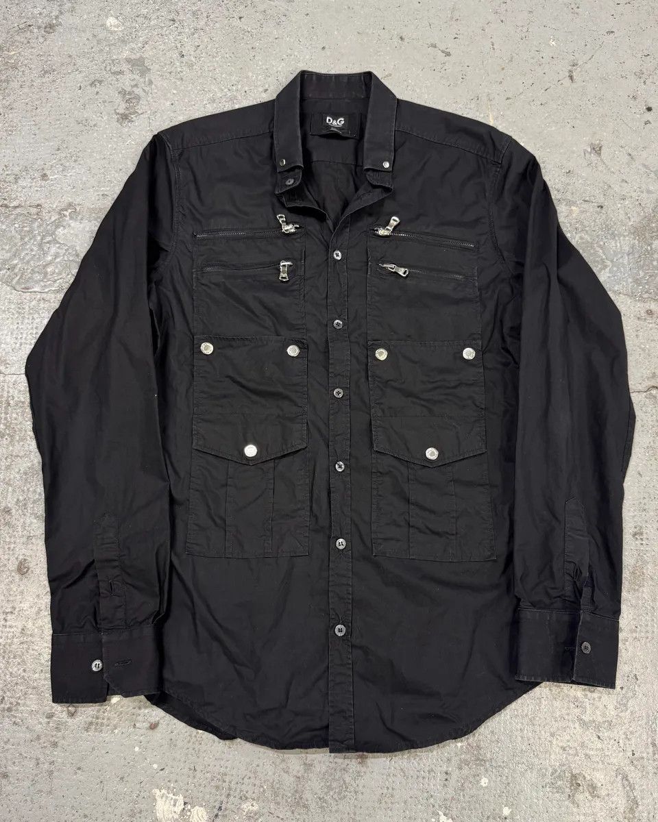 Dolce & Gabbana SS2008 Dolce & Gabbana Black Zip Cargo Shirt Size US M / EU 48-50 / 2 - 1 Thumbnail