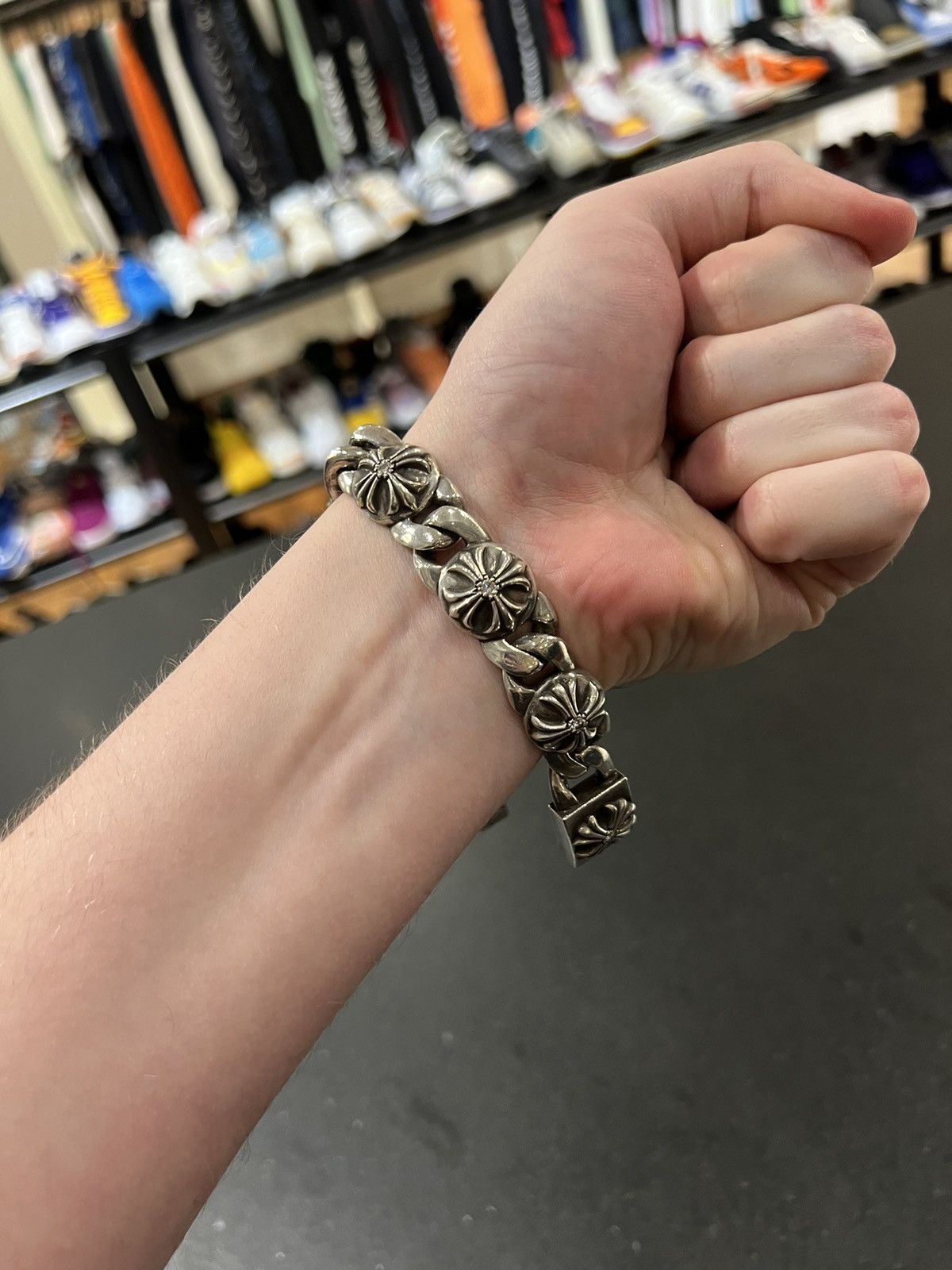 Chrome Hearts Chrome Hearts CH Plus Maltese Link Bracelet With Diamonds Size ONE SIZE - 19 Thumbnail