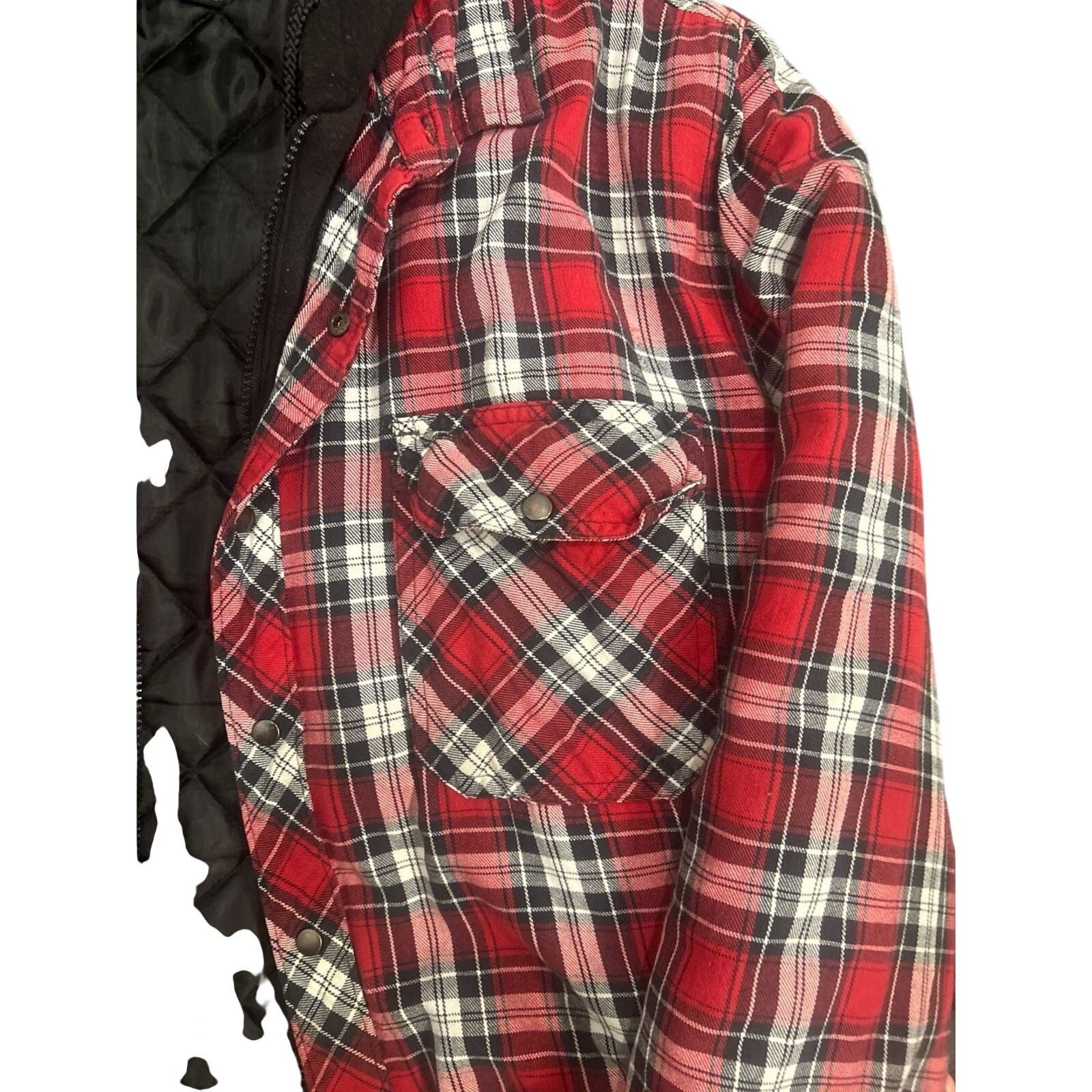 BCBGeneration BC Clothing Co. Men's Red Plaid Quilted Hooded Flannel XXL Size US XXL / EU 58 / 5 - 4 Thumbnail
