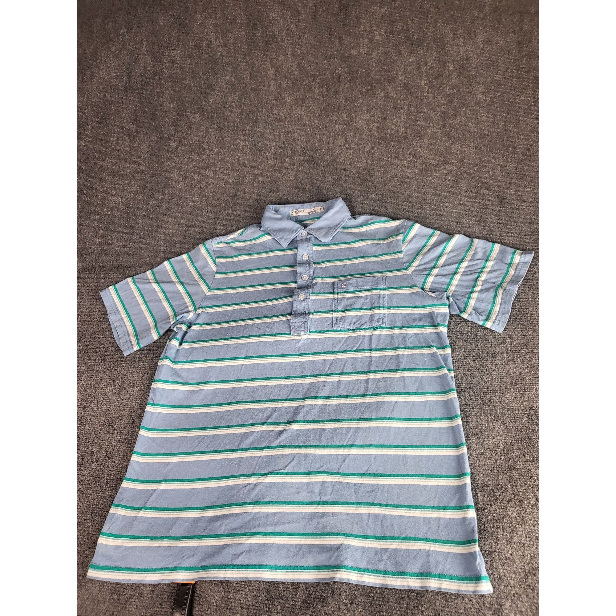 Criquet Criquet Polo Shirt Men Sz M Striped Golf Preppy Cotton Casua Size US M / EU 48-50 / 2 - 1 Thumbnail