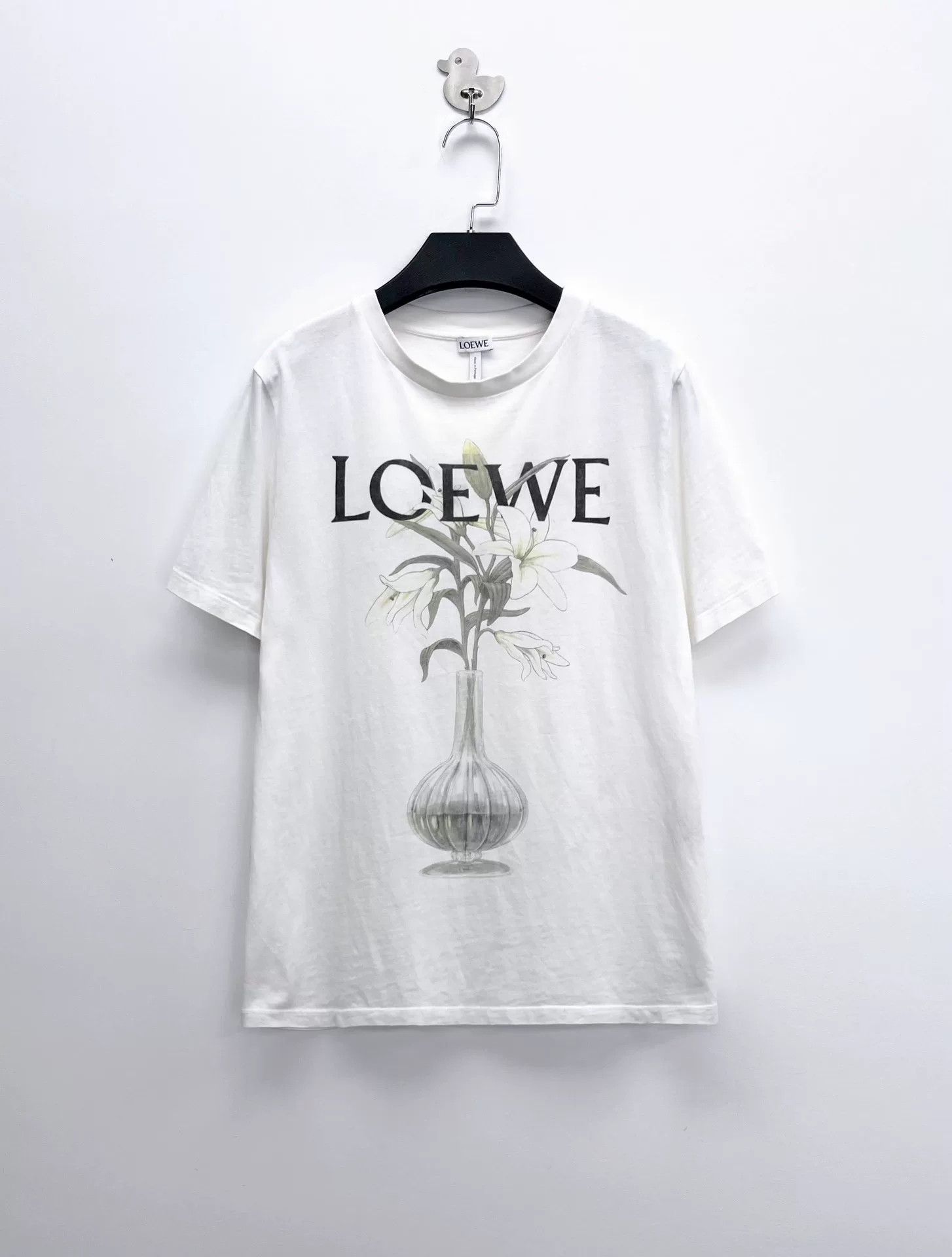 Loewe Loewe White Floral Logo Short Sleeve Top Size S / US 4 / IT 40 - 1 Thumbnail