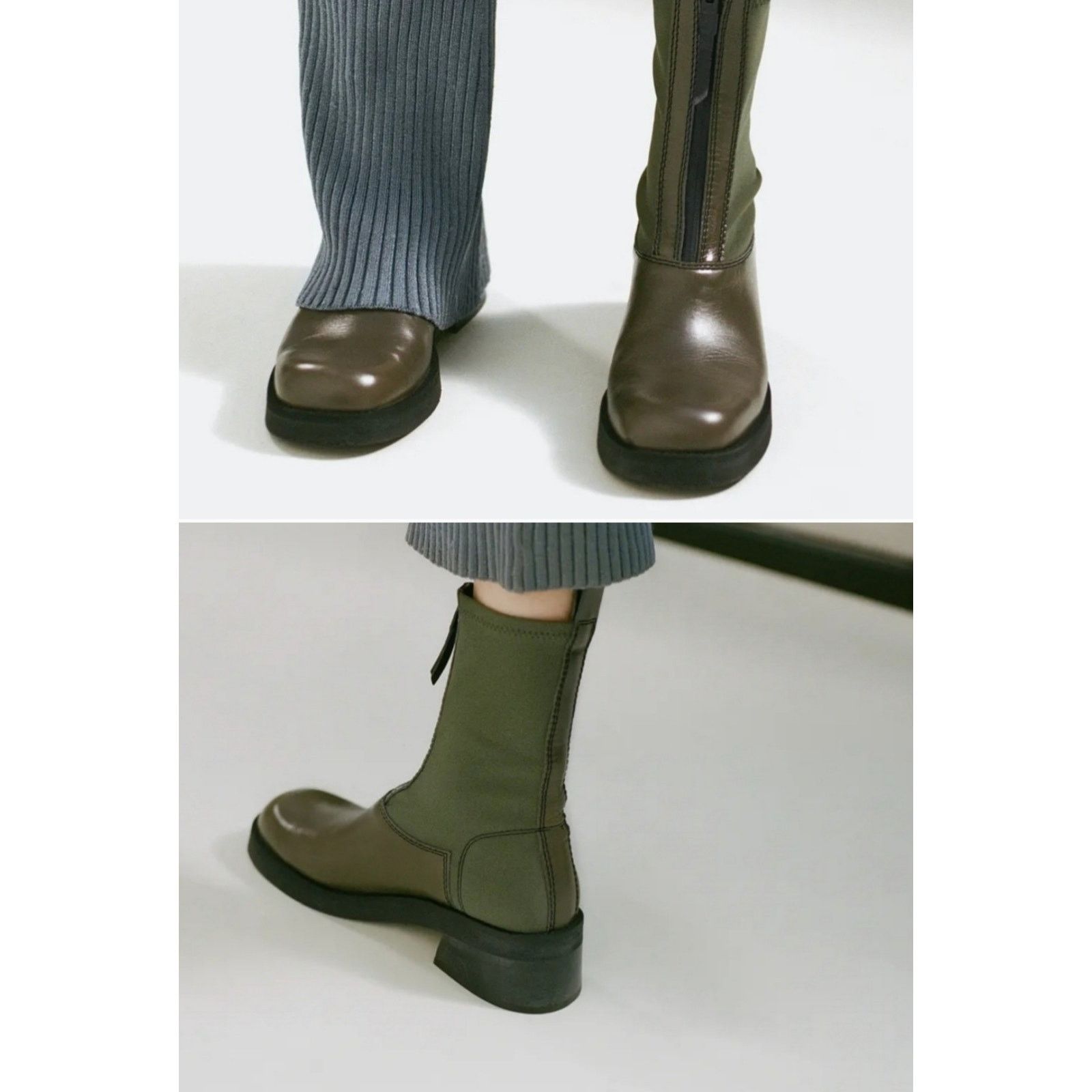 E8 BY MIISTA Doris Khaki Women Boots Size 39