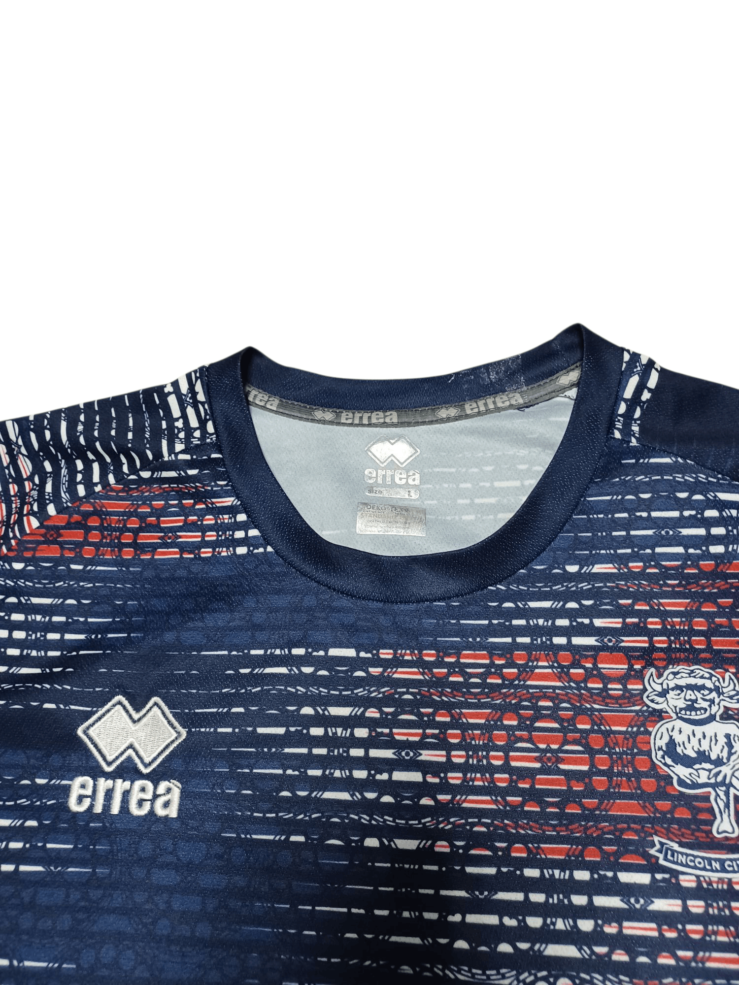 Errea LINCOLN CITY ERREA FIRE SOCCER JERSEY BLOKECORE Size US L / EU 52-54 / 3 - 2 Thumbnail