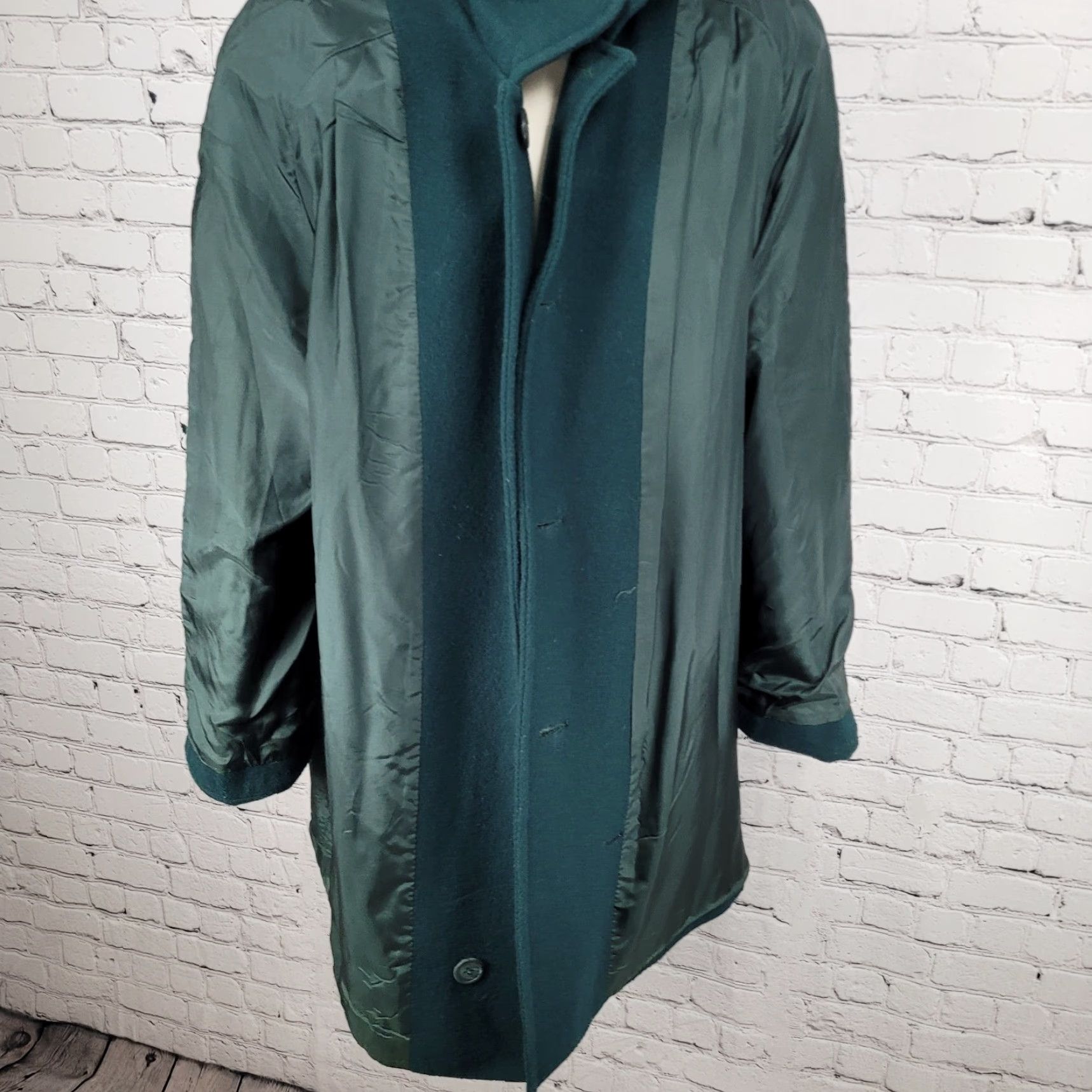 Vintage VINTAGE Herman Kay Coat Women Size 10 Green Wool Blend Lined Pockets Collared 90s Womens Size L / US 10 / IT 46 - 5 Thumbnail