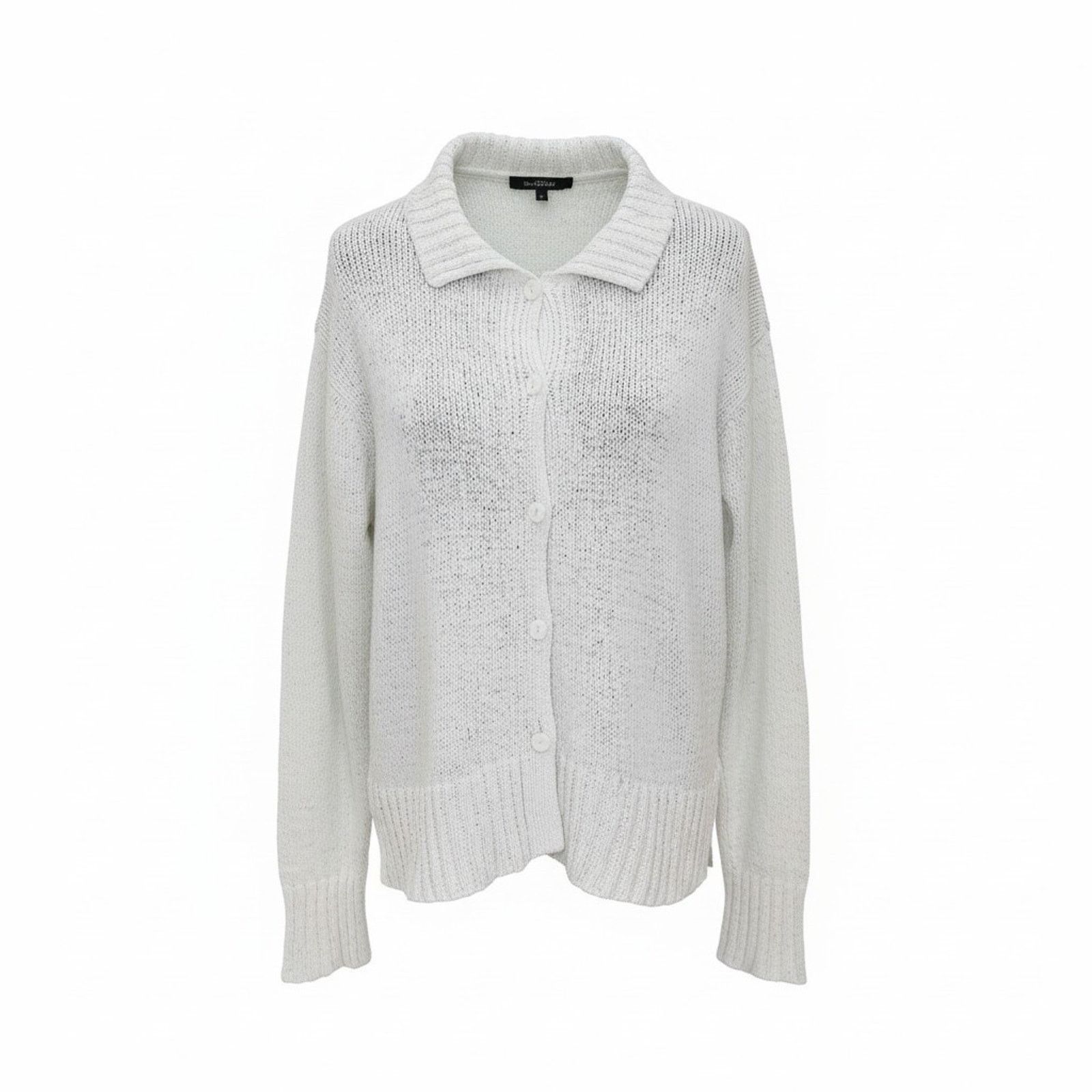 Eileen Fisher EILEEN FISHER White Collared Cardigan Sweater Size XS Size XS / US 0-2 / IT 36-38 - 1 Thumbnail