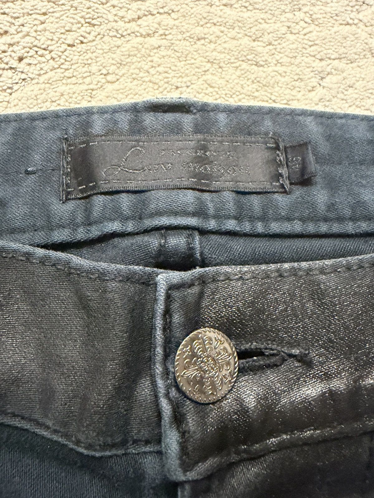 JACKROSE Coated Seam Bootcut Denim Black Size US 33 - 4 Thumbnail