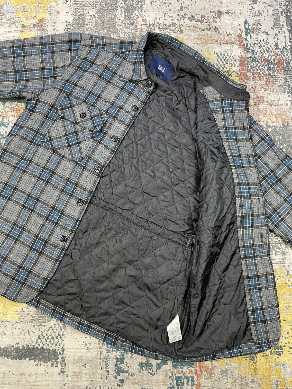 Japanese Brand Crew Checked Plaid Flannel Padded Shacket Size US L / EU 52-54 / 3 - 8 Thumbnail