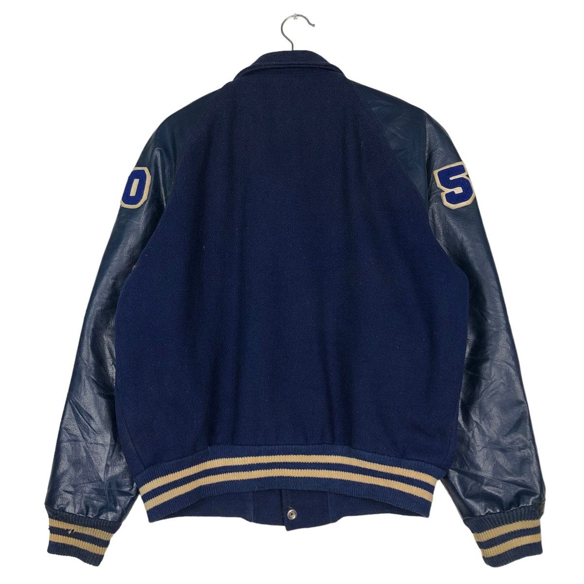 Toyo Enterprises VINTAGE LEATHER VARSITY JACKET JUMPER BIG LOGO USA Size US M / EU 48-50 / 2 - 8 Thumbnail