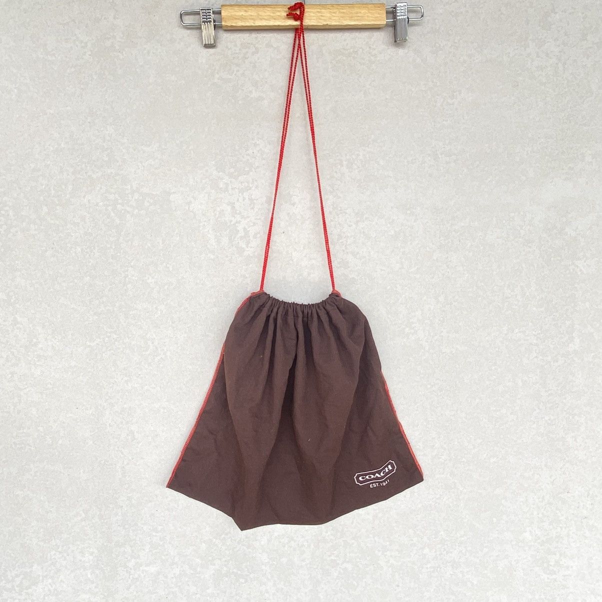 Other Vintage Brown And Red Coach Cotton Drawstring Accessories Size ONE SIZE - 1 Thumbnail