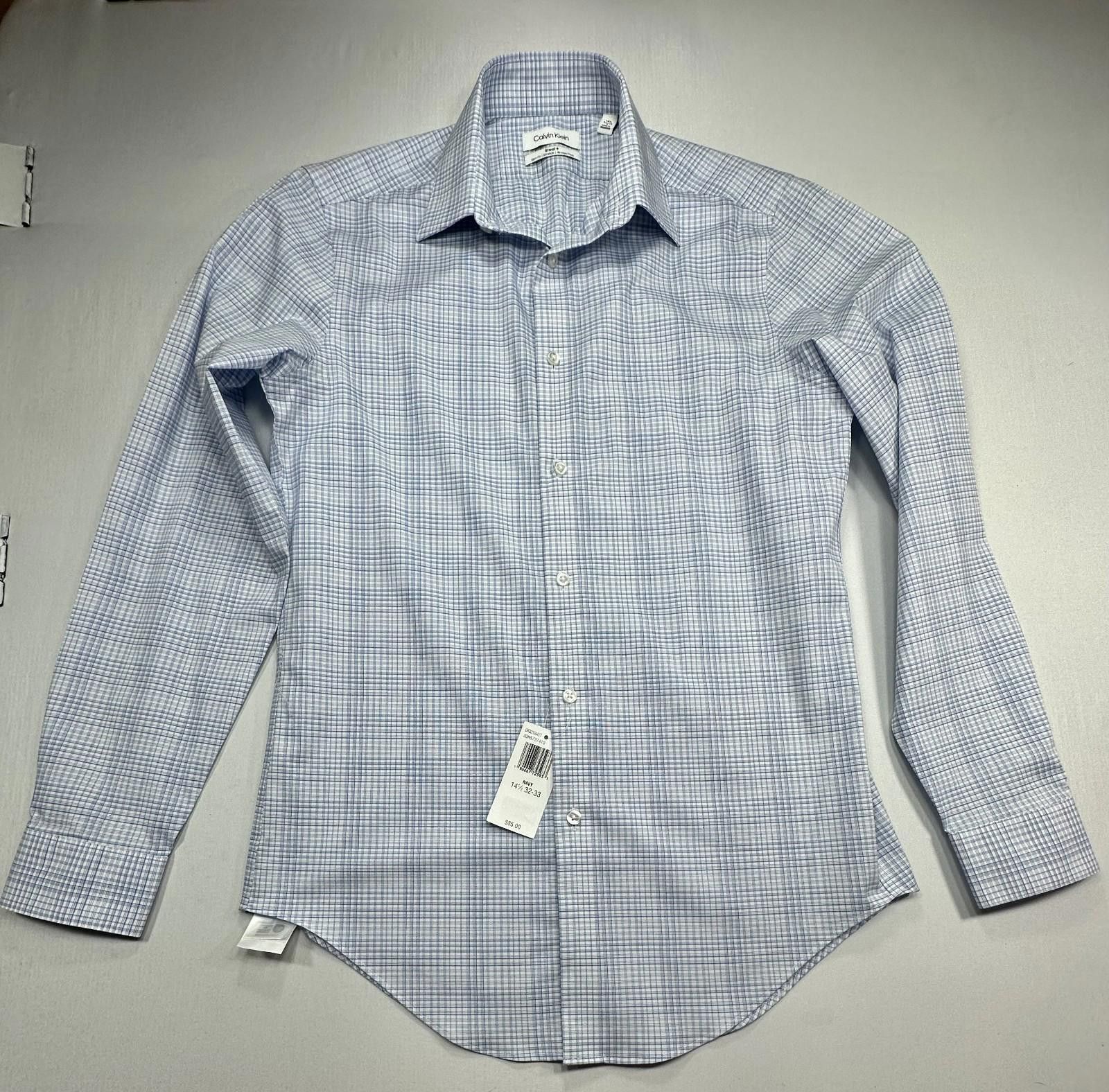 Calvin Klein Calvin Klein Blue Checked Slim Fit Stretch Button Down S Size US S / EU 44-46 / 1 - 4 Thumbnail