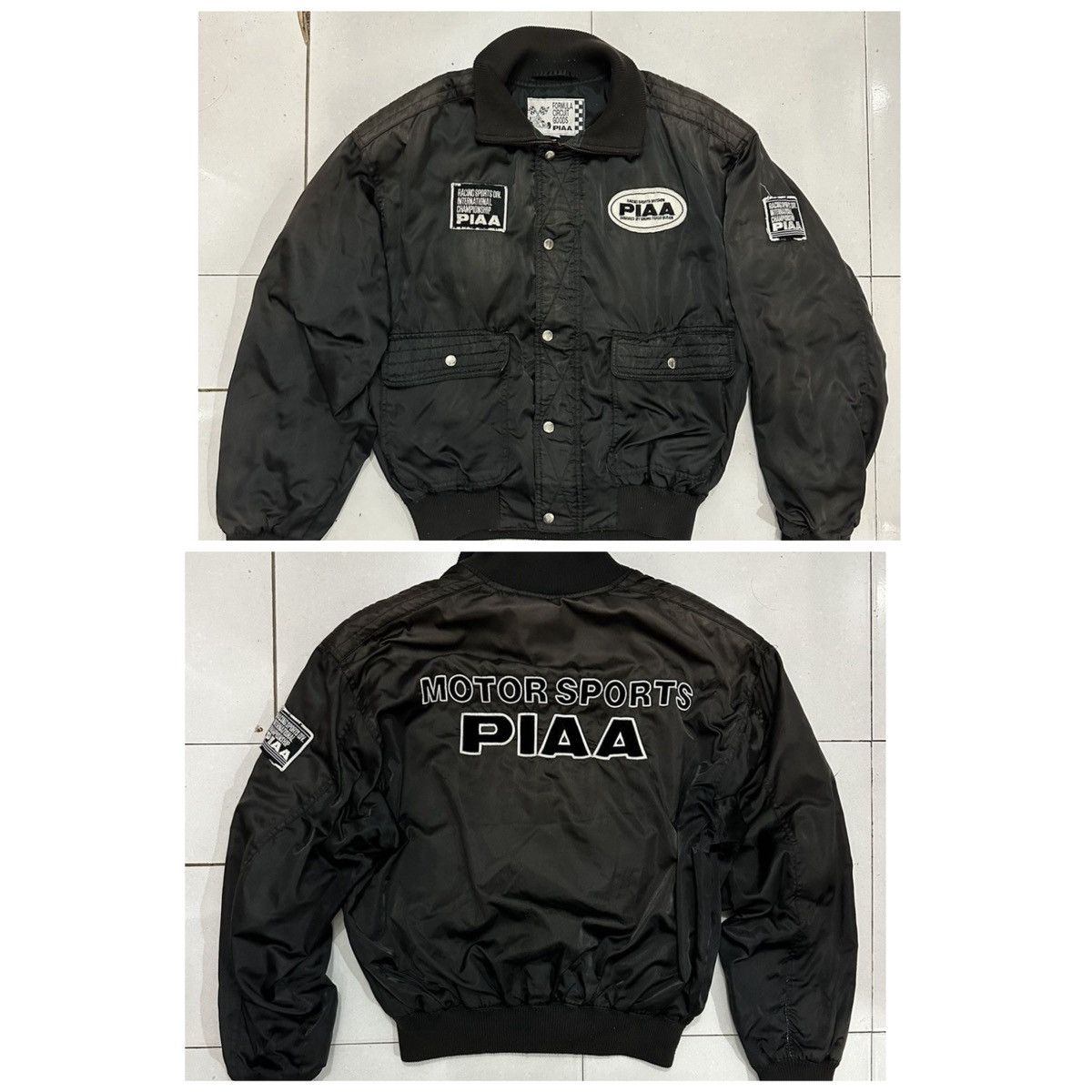 Japanese Brand 90’s Distress PIAA Motorsport Bomber Jacket Size US L / EU 52-54 / 3 - 1 Thumbnail
