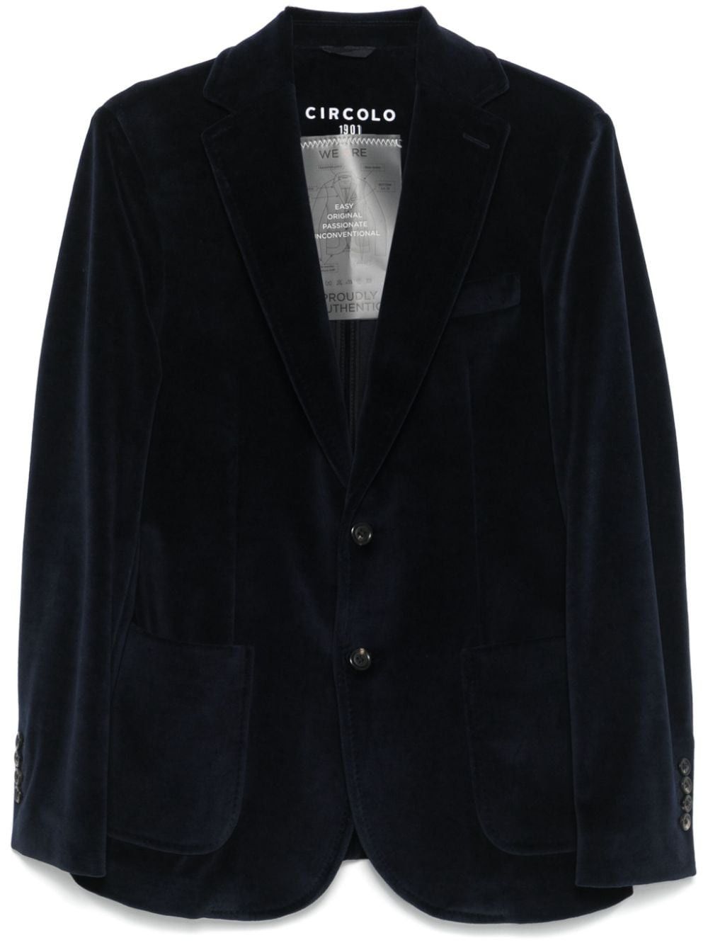 Circolo 1901 VELVET SINGLE-BREASTED JACKET Size US S / EU 44-46 / 1 - 1 Thumbnail