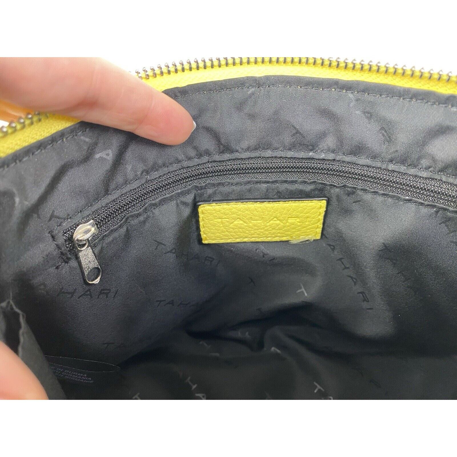 Elie Tahari NWT Tahari Yellow Vegan Leather Crossbody Full Zip Vibrant Size ONE SIZE - 14 Thumbnail