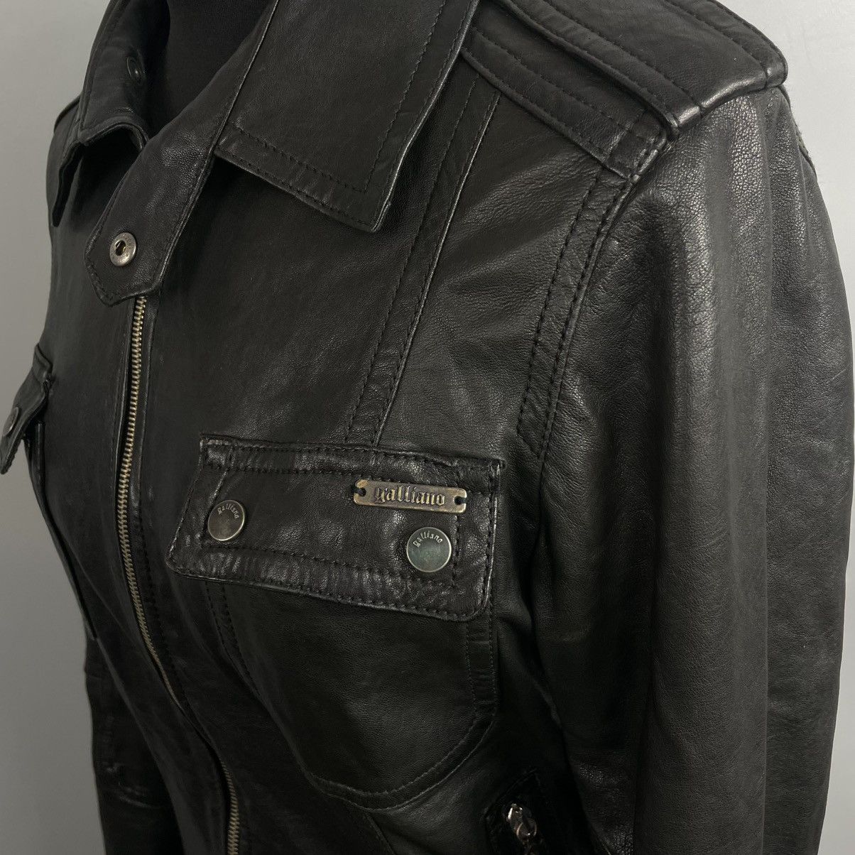 John Galliano John Galliano Women’s Leather Jacket Avantgarde y2k Size M / US 6-8 / IT 42-44 - 9 Thumbnail
