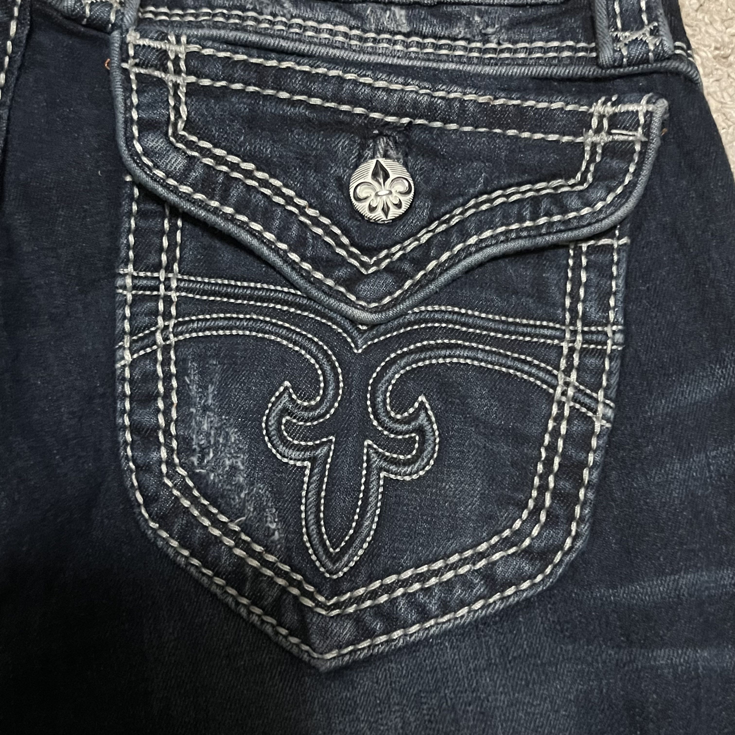 Rock Revival Rock Revival Elizabeth Wide Leg Jeans Size 28 Hemmed Y2K Size 28" / US 6 / IT 42 - 4 Thumbnail