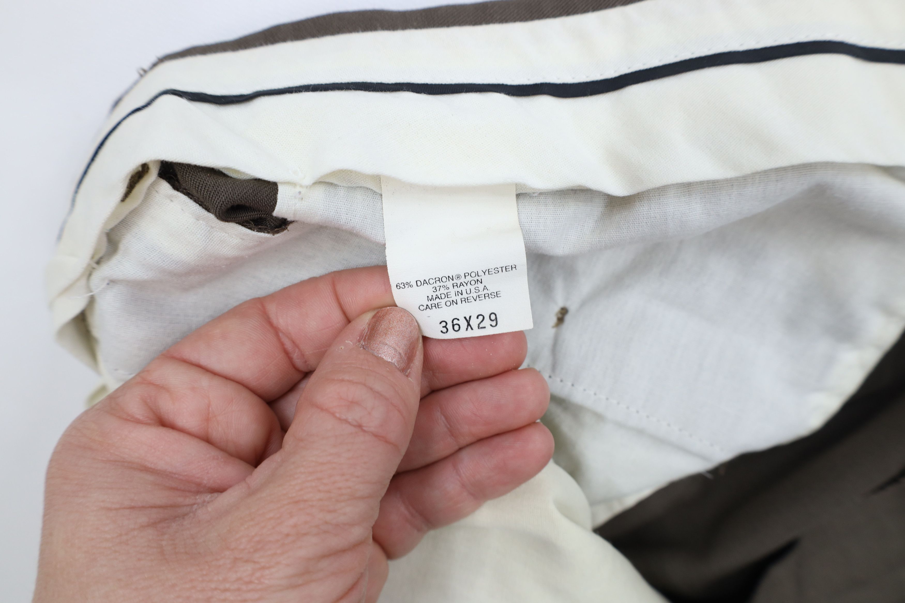 Levi's × Vintage Vintage 90s Levis Wide Leg Pleated Chino Pants Brown USA Size US 36 / EU 52 - 11 Thumbnail