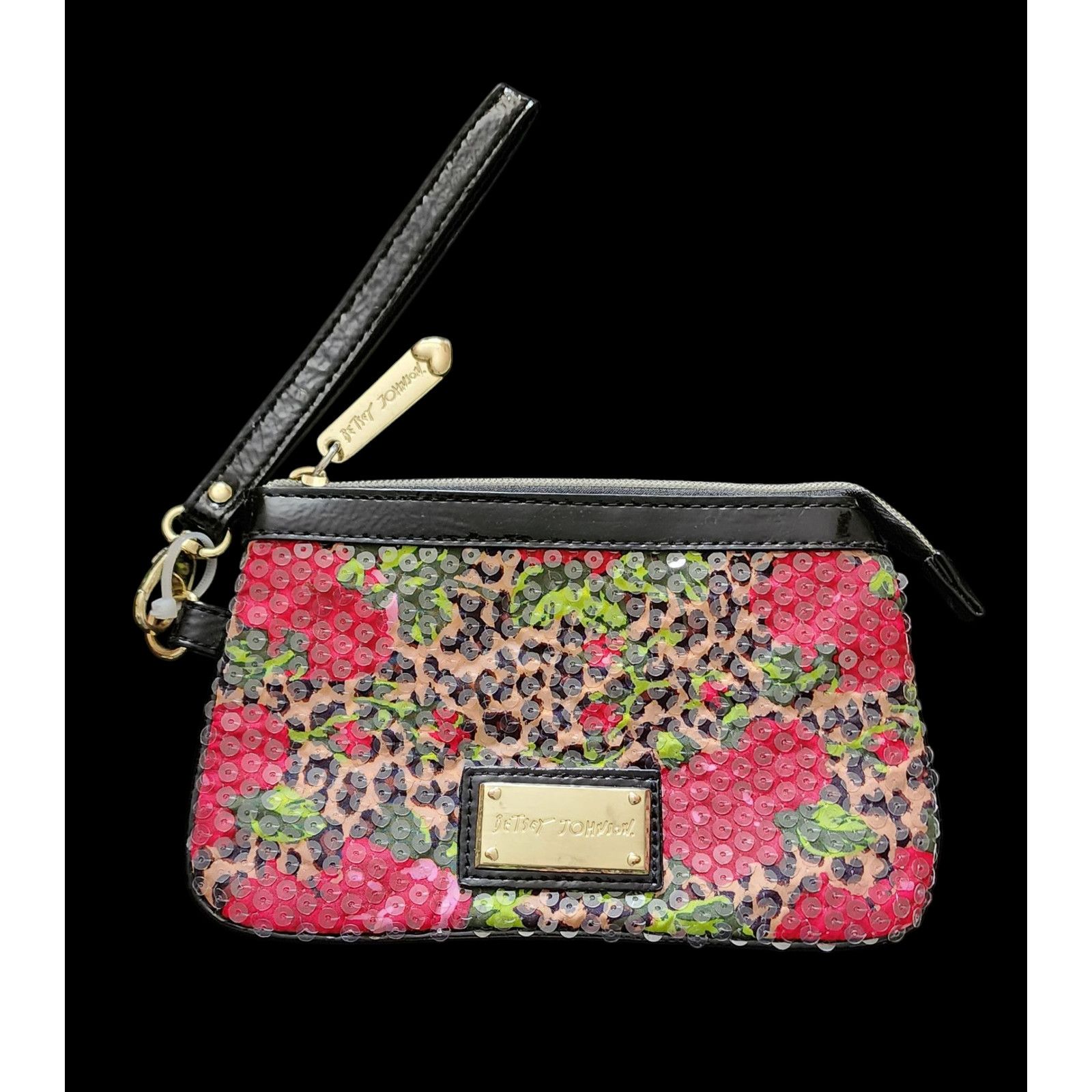 Betsey Johnson Betsey Johnson Betseyville Wristlet Sequin Cheetah Blossom Size ONE SIZE - 1 Thumbnail