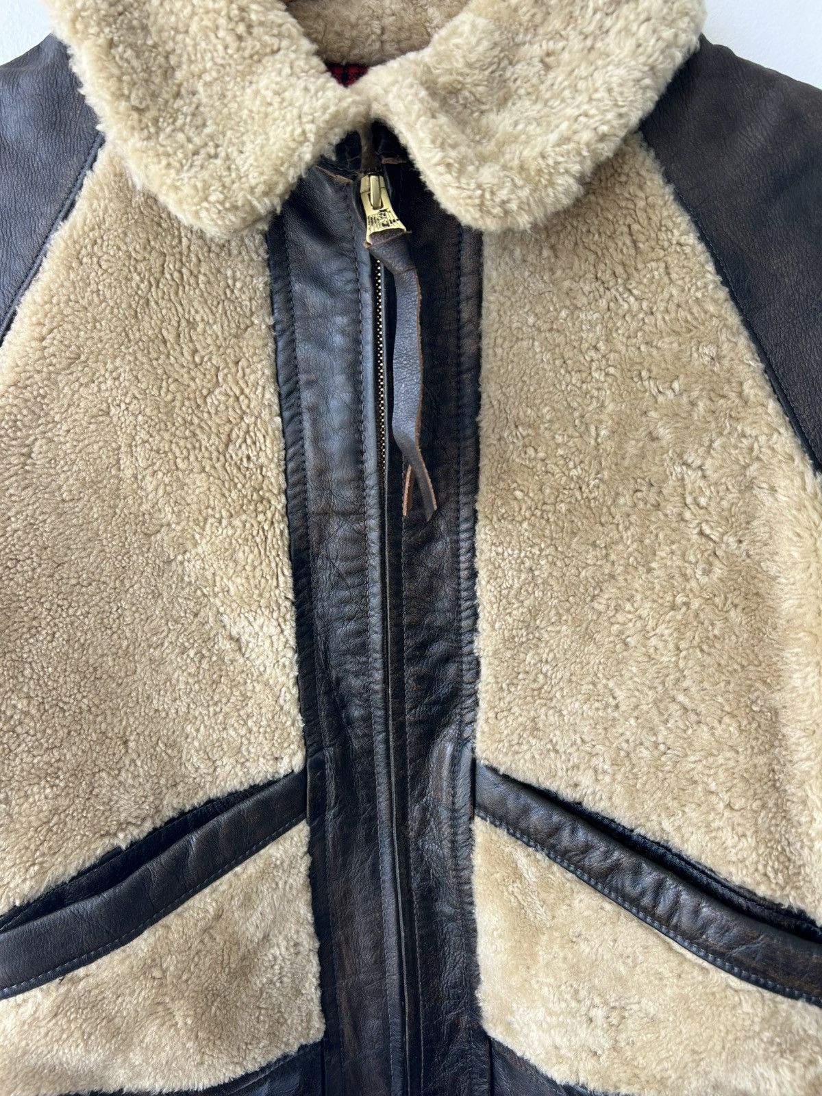 RRL Ralph Lauren NWT RRL Ralph Lauren Shearling-Paneled Leather Jacket Size 2 Size XS / US 0-2 / IT 36-38 - 3 Thumbnail