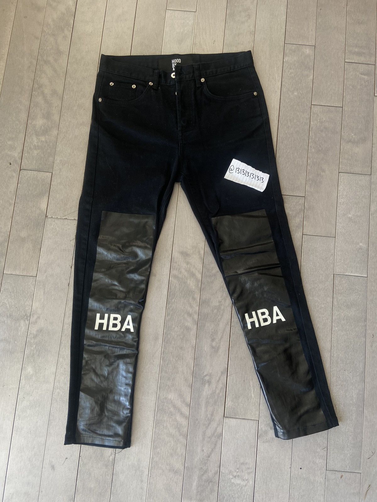 image of Hood By Air Tarred Black Jeans, Men's (Size 31)