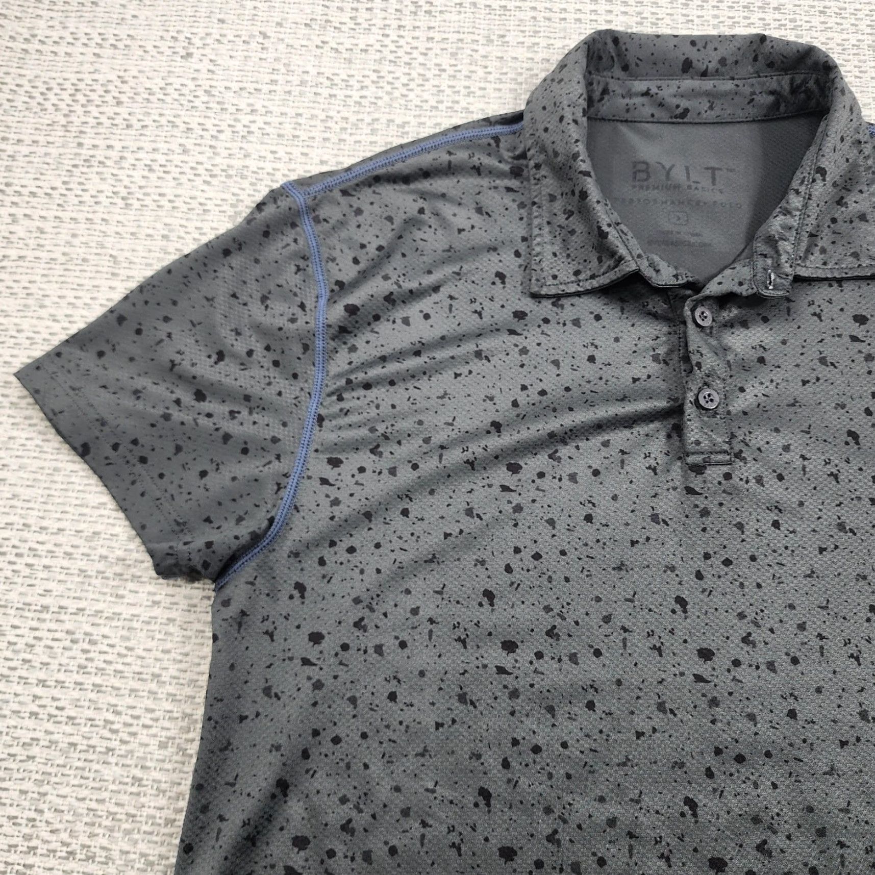 Yamaha BYLT Yamaha Waverunners Polo Shirt Mens M Gray Performance Splatter Print Shirt Size US M / EU 48-50 / 2 - 3 Thumbnail