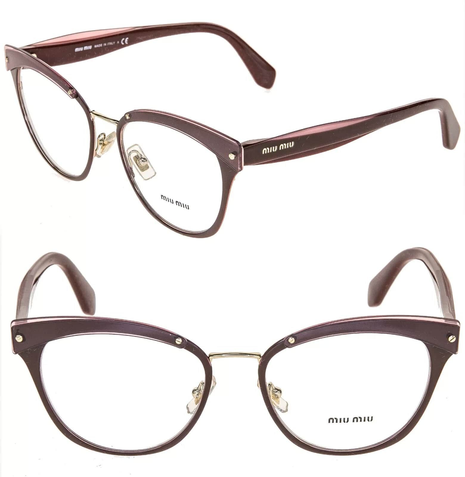 Miu Miu MIU MIU RASOIR 54Q Gold Layers Red Pink 52mm Optical MU54QV Size ONE SIZE - 1 Thumbnail