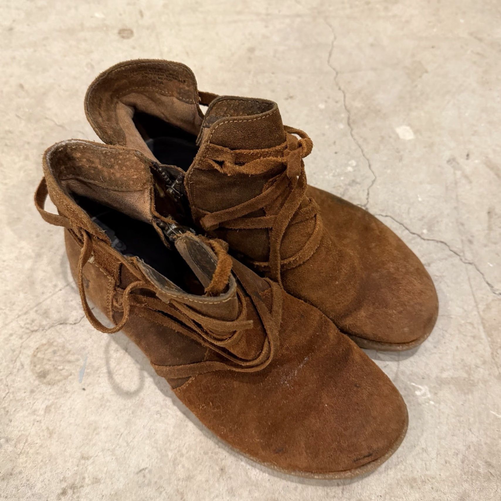 Born Born TARKILN Glazed Ginger Brown Distressed Leather Ankle Boots Size 6.5 M Women Boot Suede Leather Ankle Shoe - Pre-owned Fair Size US 7 / IT 37 - 2 Thumbnail