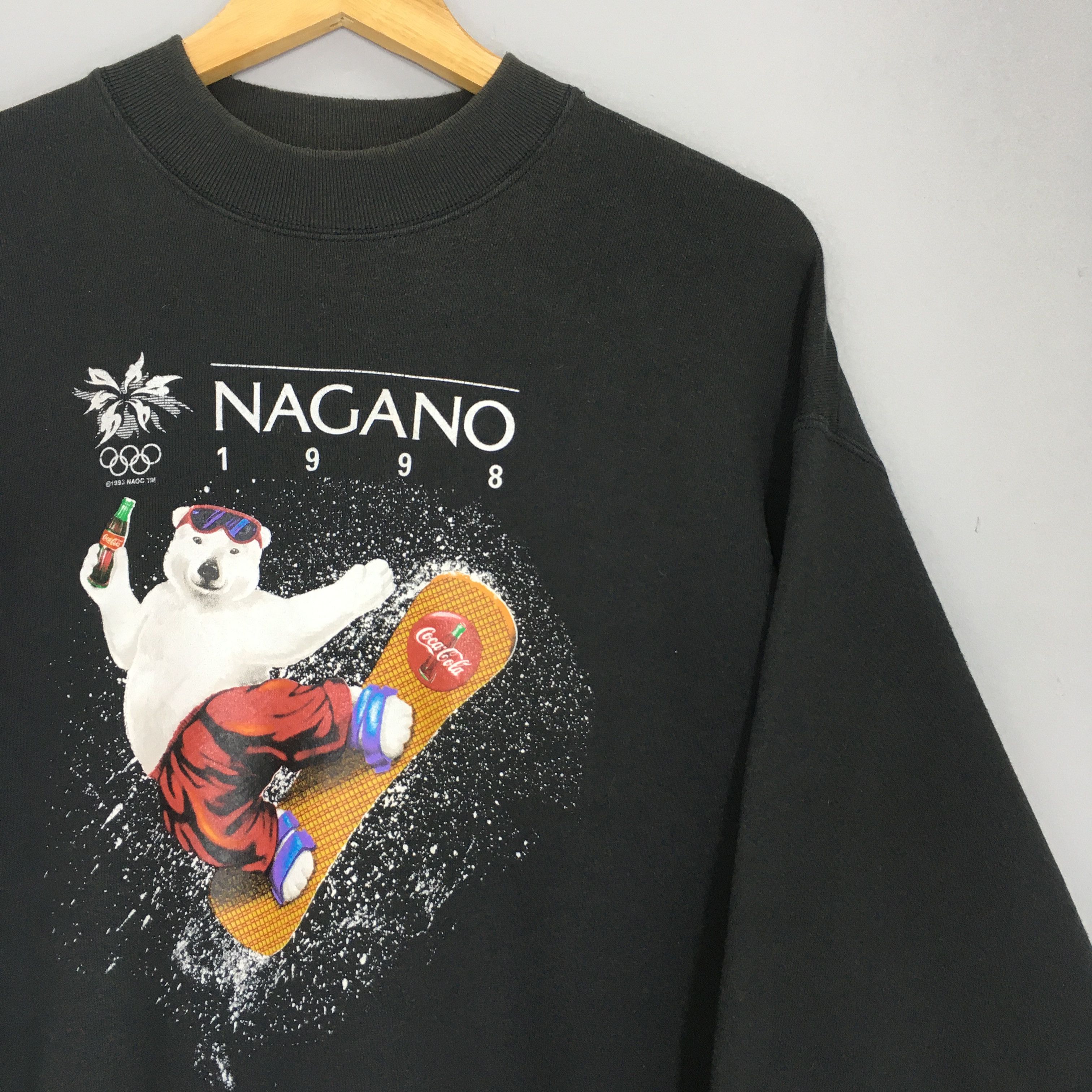 Coca Cola × USA Olympics × Vintage Vintage 90s Olympic Winter Game Nagano Bear Coke Sweatshirt Size US L / EU 52-54 / 3 - 2 Thumbnail
