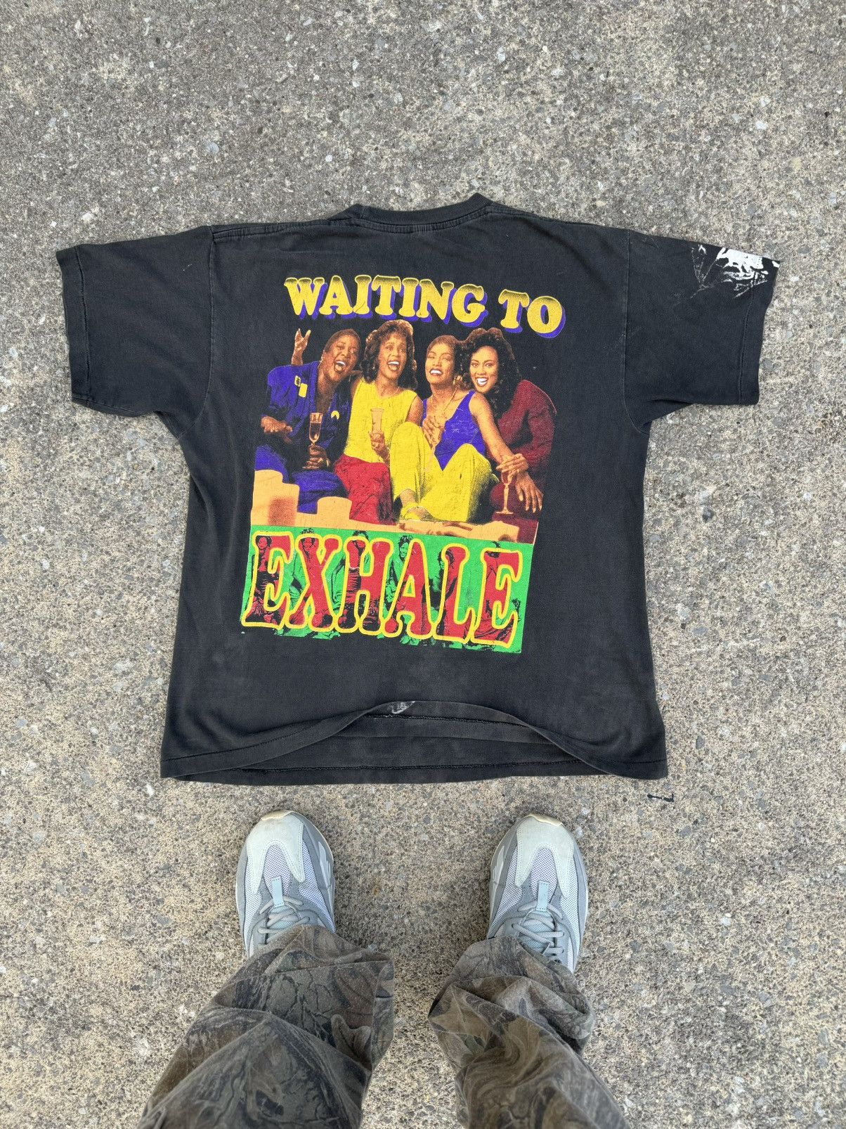 Image of Rap Tees Vintage 90's Whitney Houston Waiting To Exhale Rap Tee in Black, Men's (Size XL)