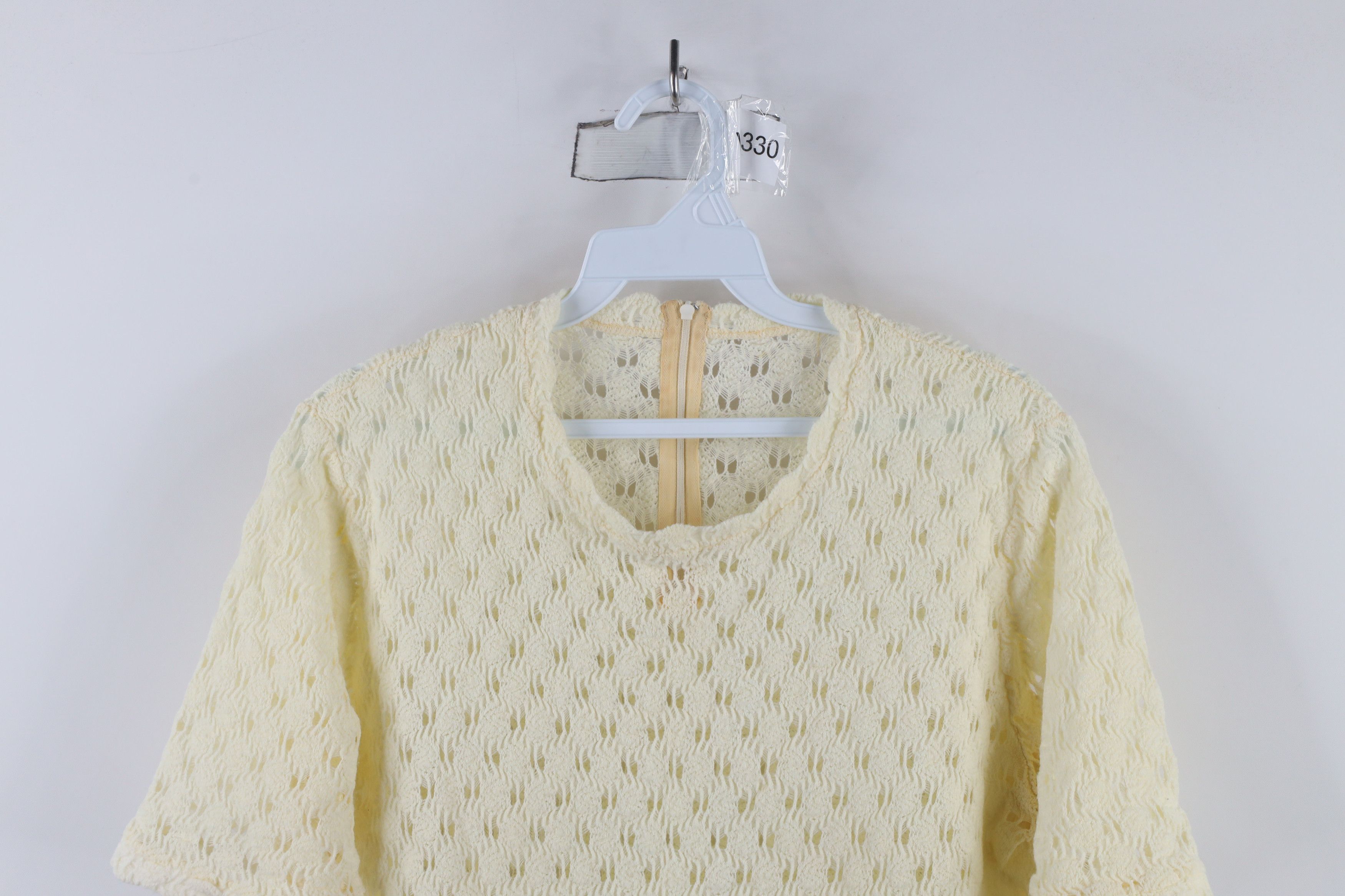 Vintage Vintage 50s 60s Streetwear Crochet Short Sleeve Sweater USA Size M / US 6-8 / IT 42-44 - 2 Thumbnail