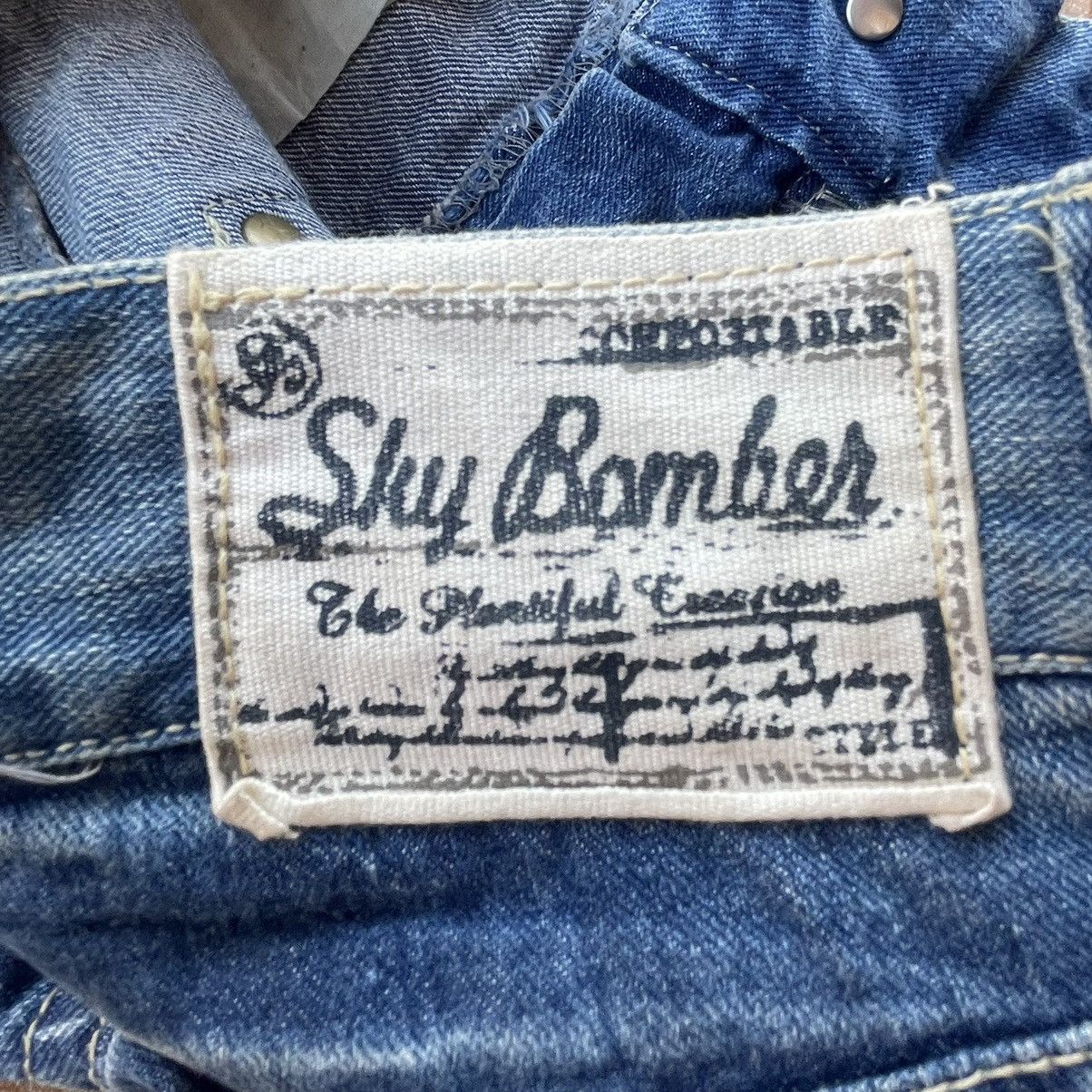 Beauty Beast 🇯🇵 SKY BOMBER PATCHWORK DISTRESSED WASHED DENIM PANTS Size 30" / US 8 / IT 44 - 12 Thumbnail
