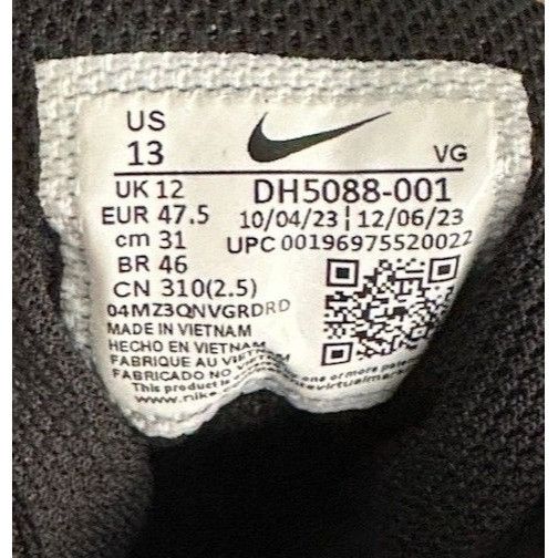 Nike Nike Vapor Edge Shark 2 Football Cleat Black White DH5088-01 Size US 13 / EU 46 - 6 Thumbnail