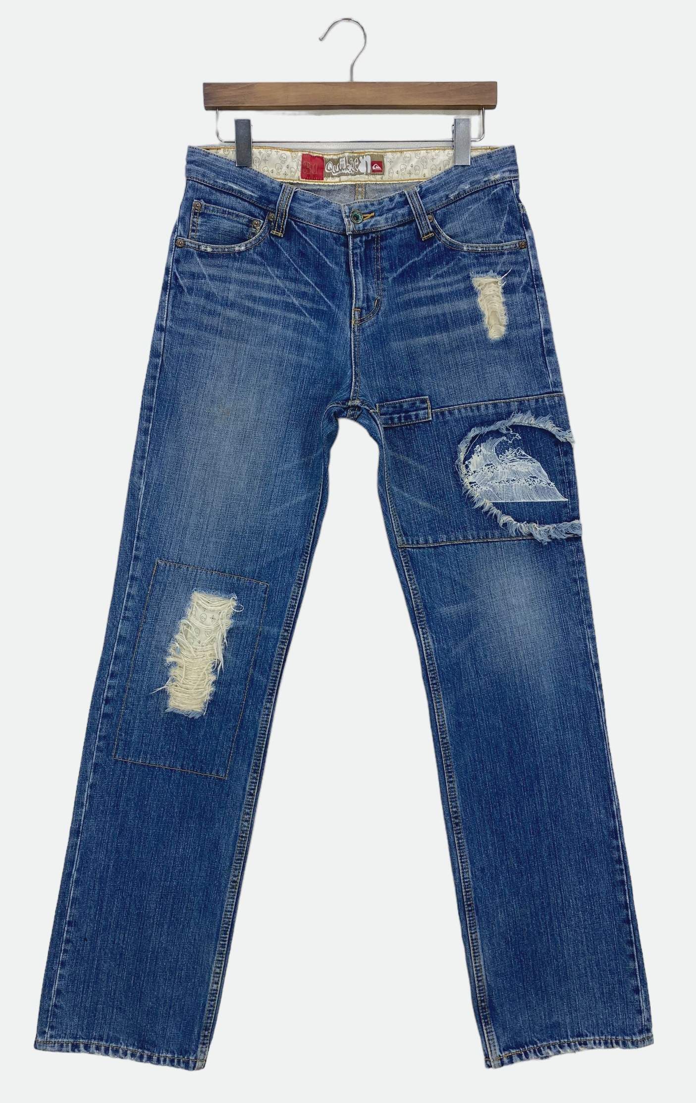 Quiksilver Quiksilver Patchwork Baggy Denim Jeans Size US 31 - 1 Thumbnail