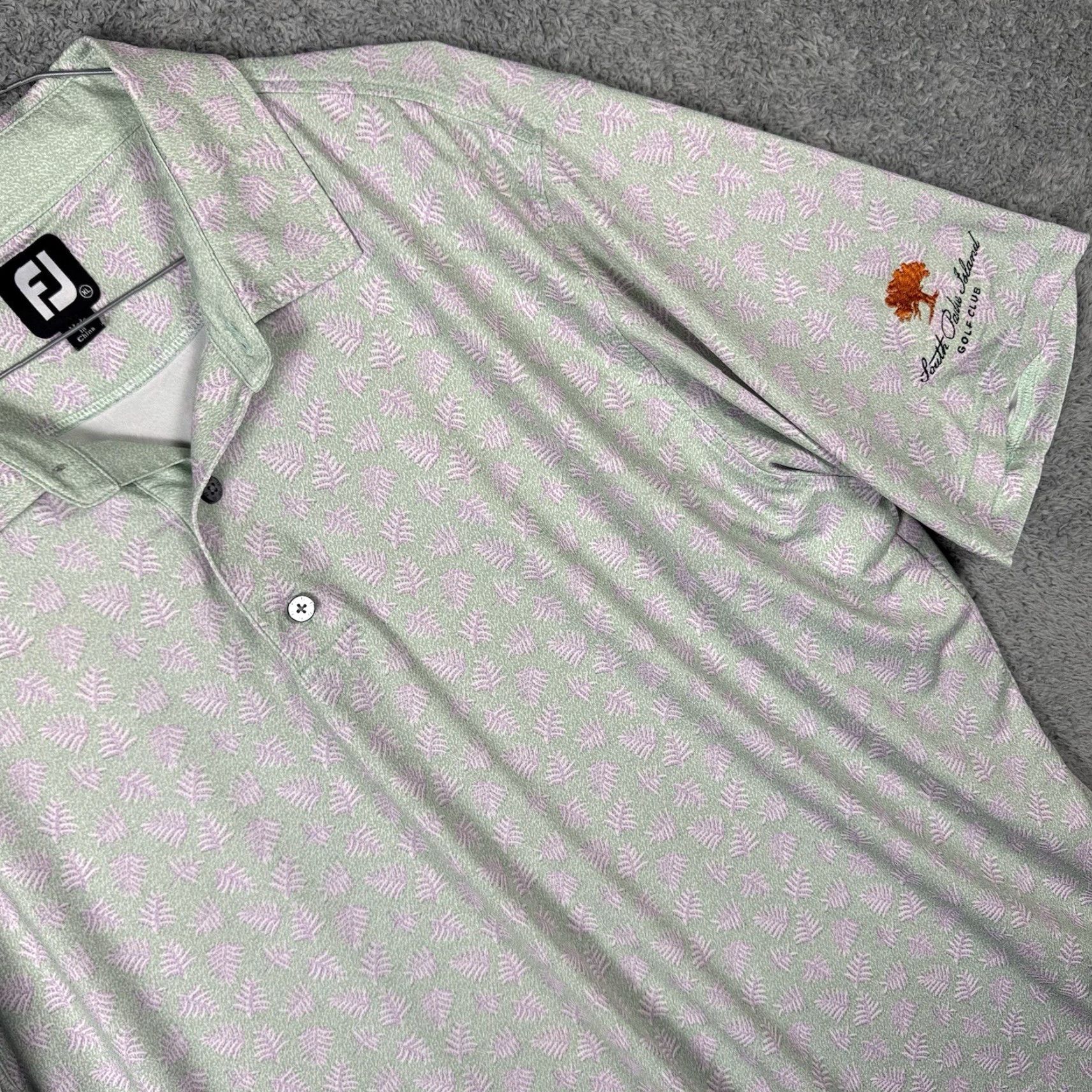 Footjoy FootJoy Polo Shirt Mens XL Golf Floral All Over Print Stretch Wicking Preppy Size US XL / EU 56 / 4 - 2 Thumbnail