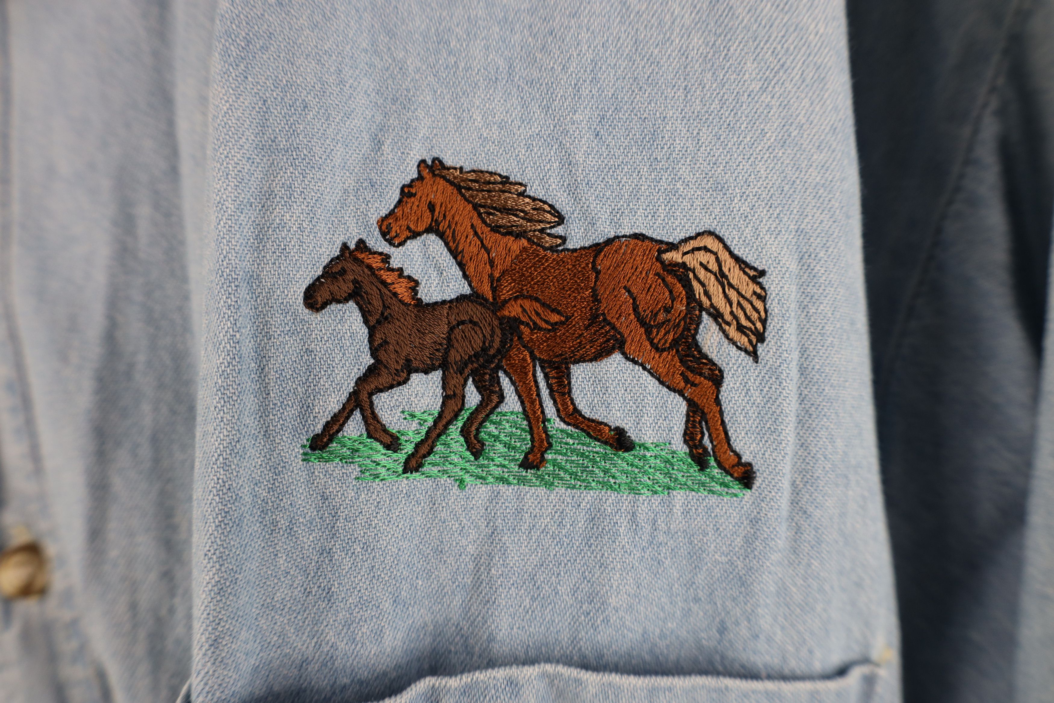 Vintage Vintage 90s Streetwear Equestrian Denim Button Down Shirt Size US XXL / EU 58 / 5 - 4 Thumbnail