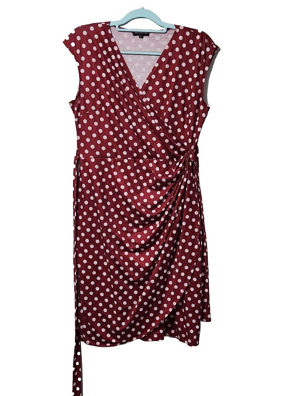 Designer Berydress Extra Large Polka Dot Red Maroon Wrap Style Tie Size XL / US 12-14 / IT 48-50 - 1 Thumbnail