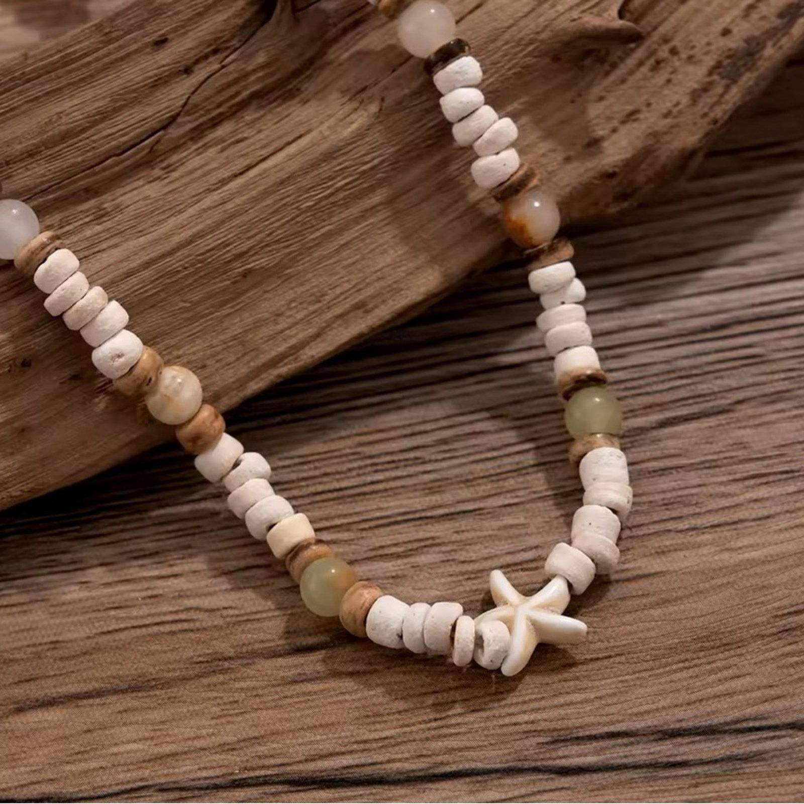 Other Coconut-husk Wood Beads Starfish Choker Necklace for Men Size ONE SIZE - 5 Thumbnail
