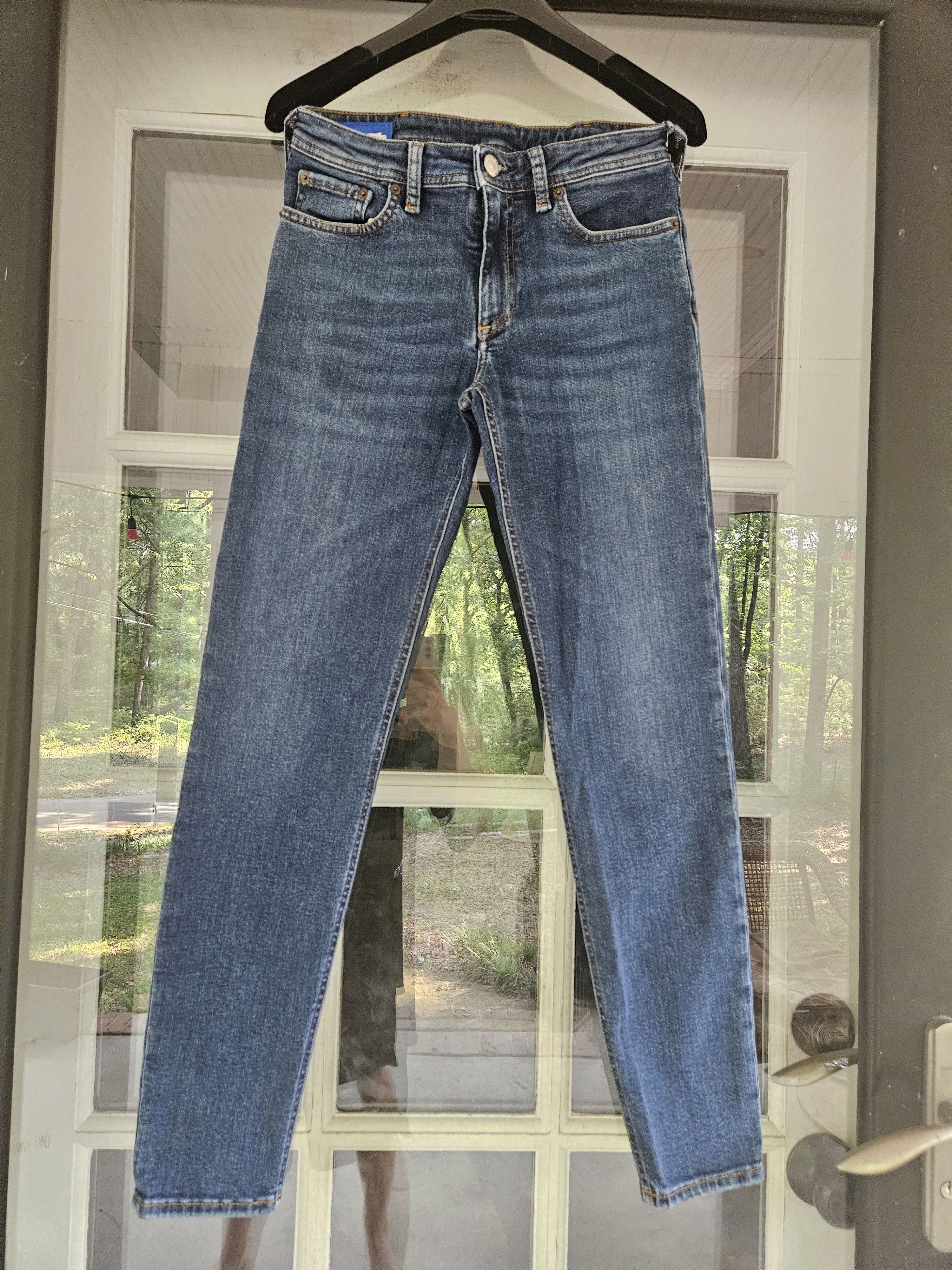 Acne Studios Climb Mid Blue Blå Konst Skinny Blue Stretch Fit Denim Jeans Size 26" / US 2 / IT 38 - 1 Thumbnail